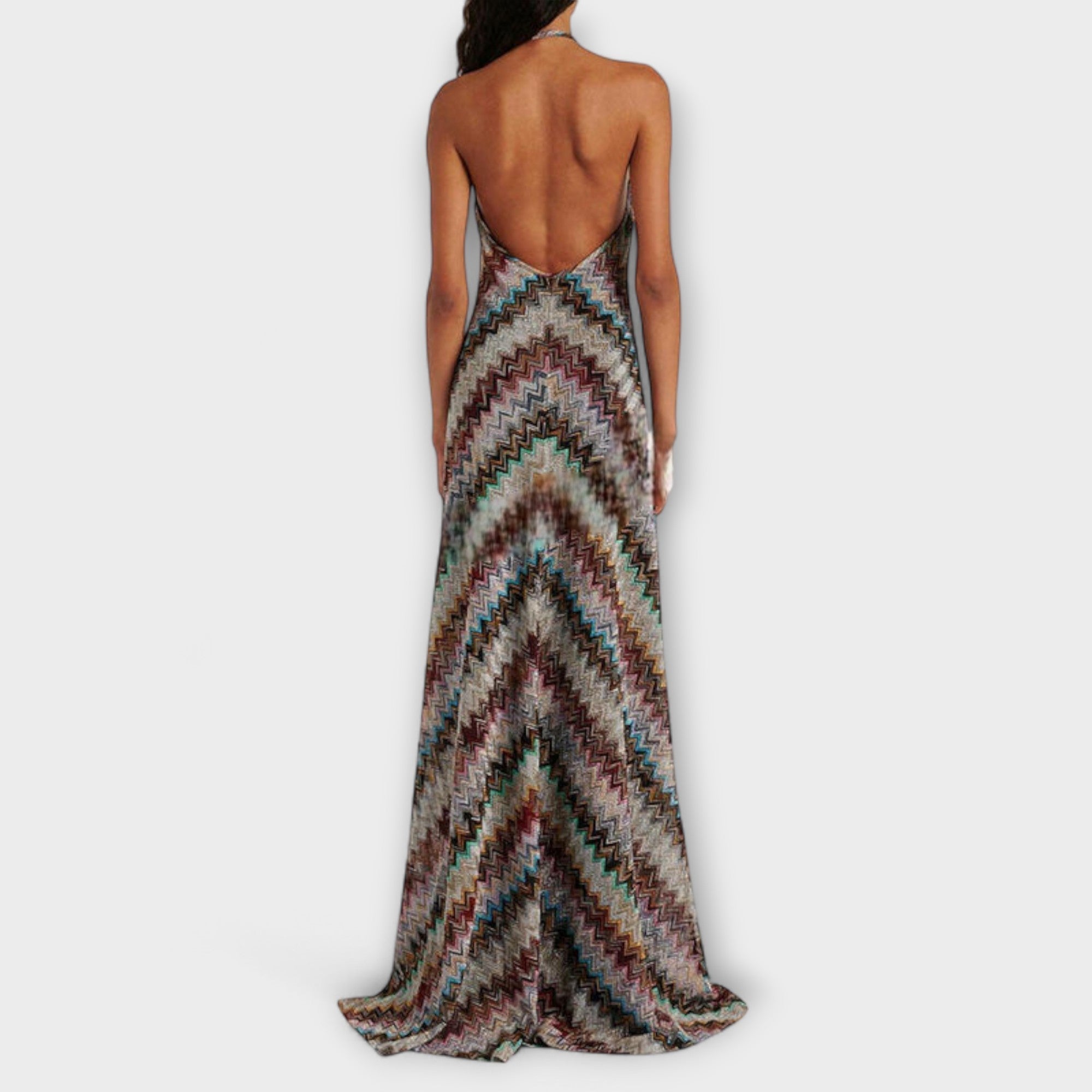 Reese - Abito in Maglia Jodie con Motivo Herringbone Colorato