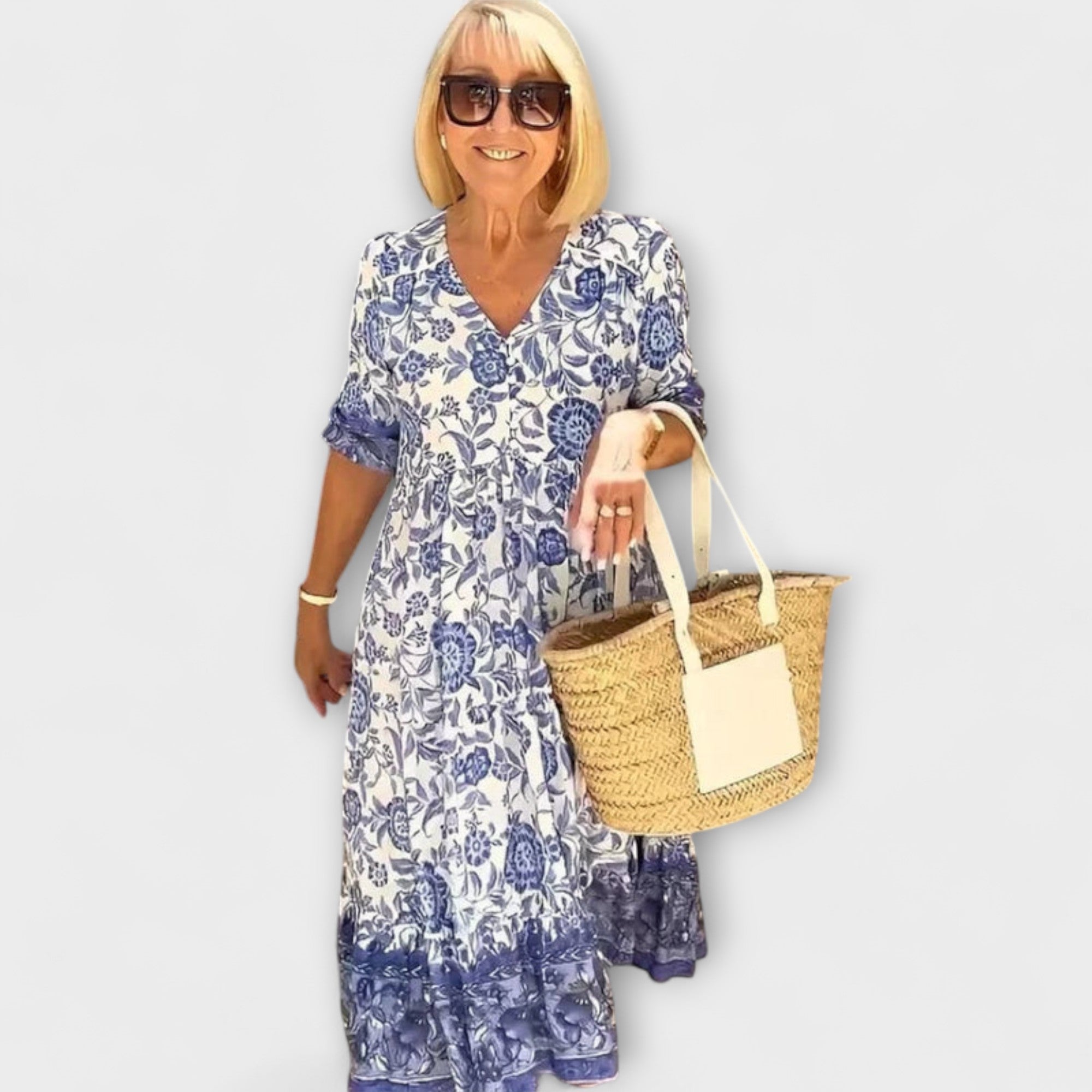 Caitlin - Vestito Floreale Elegante con Design Arioso