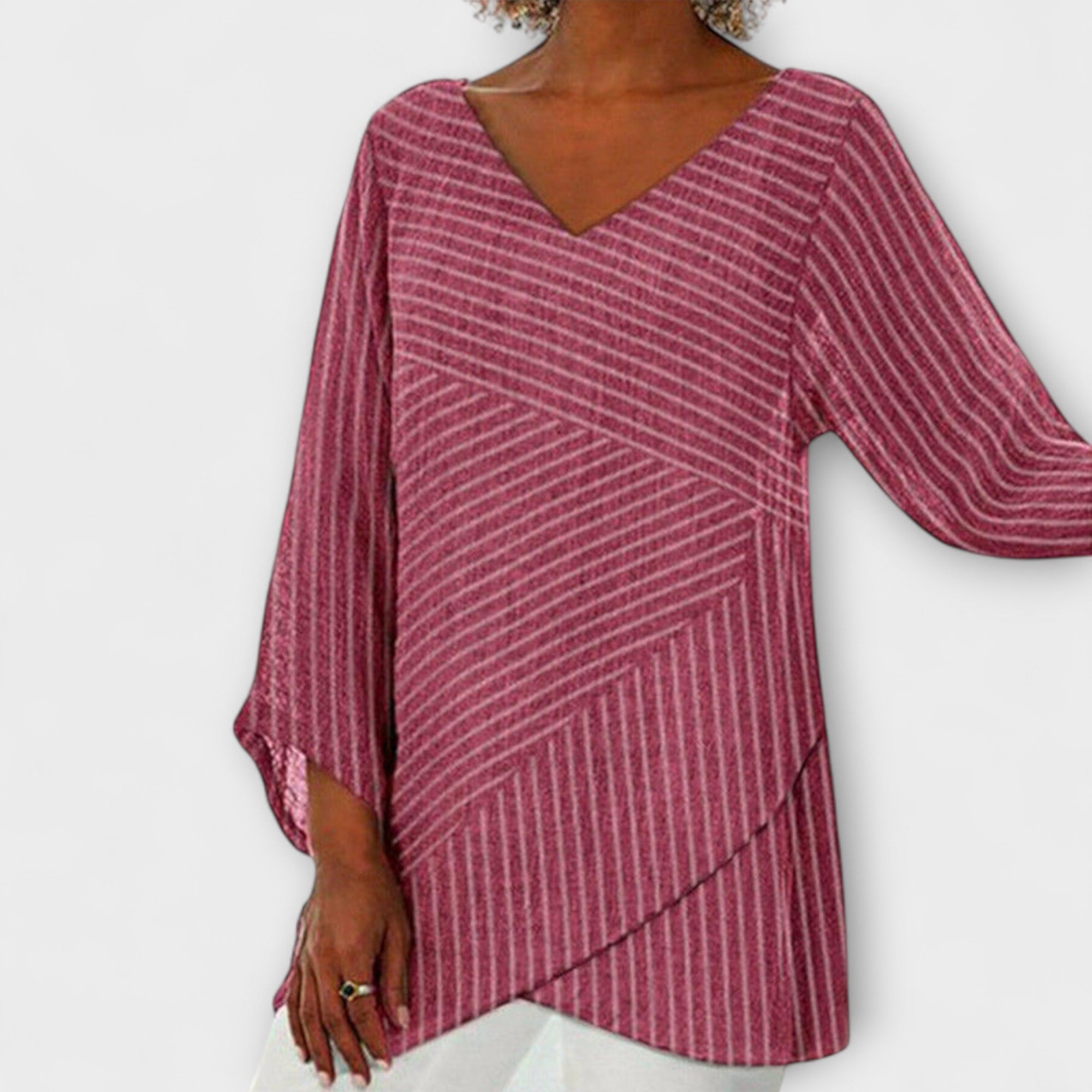 Penelope - Striped Draped Top