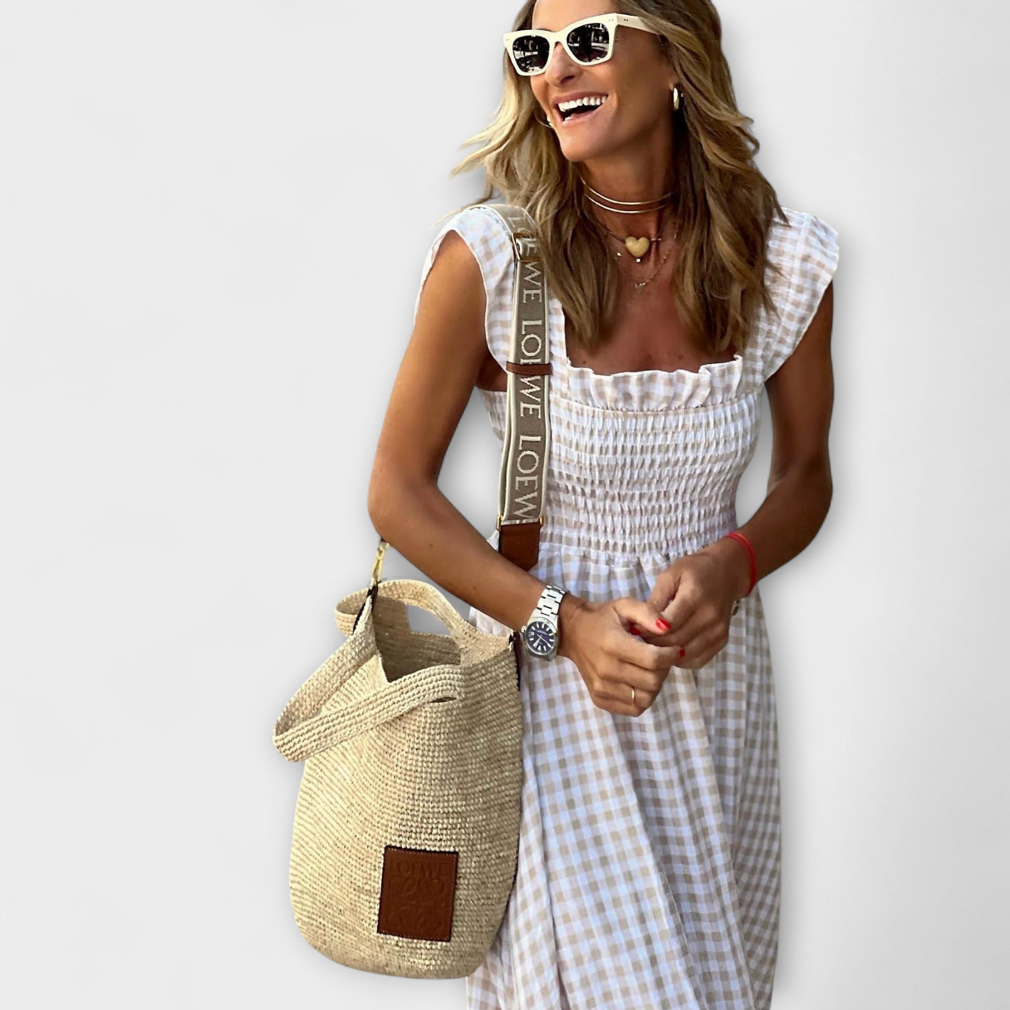 Abito Maxi Vestito con Orlo Arricciato