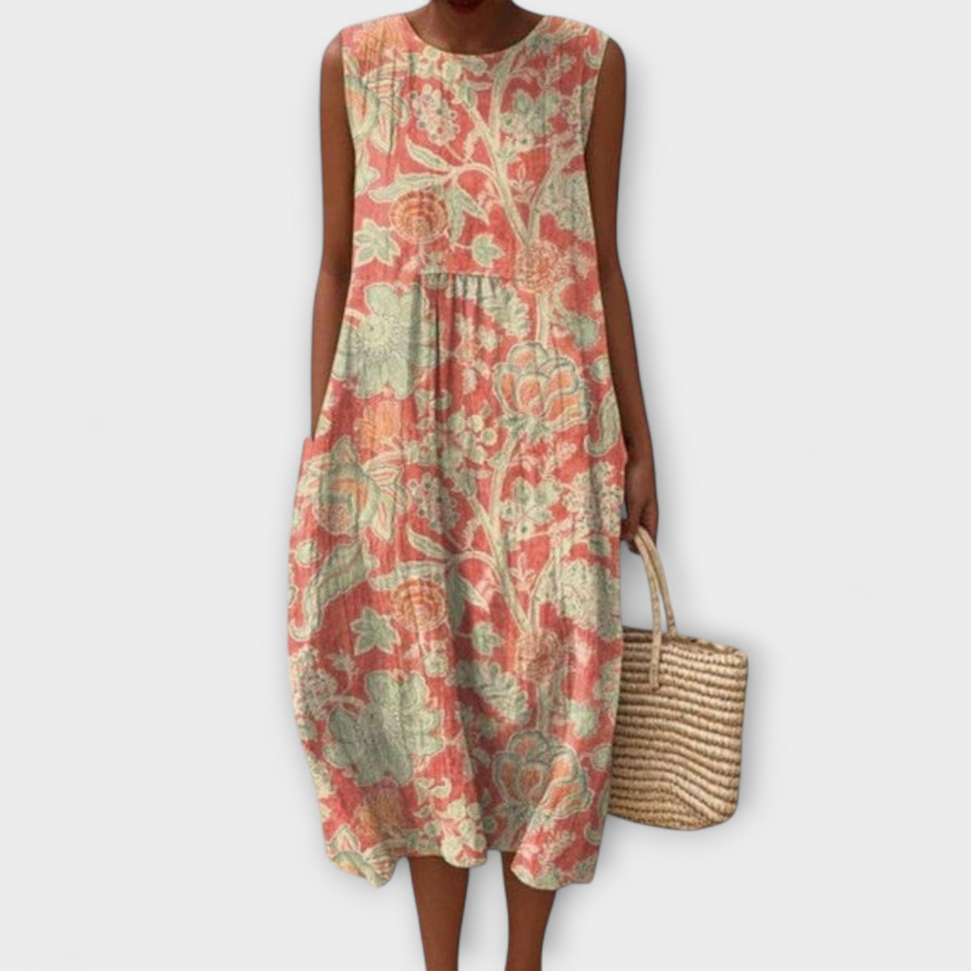 Thaleia – Abito Midi in Design Vintage Floreale