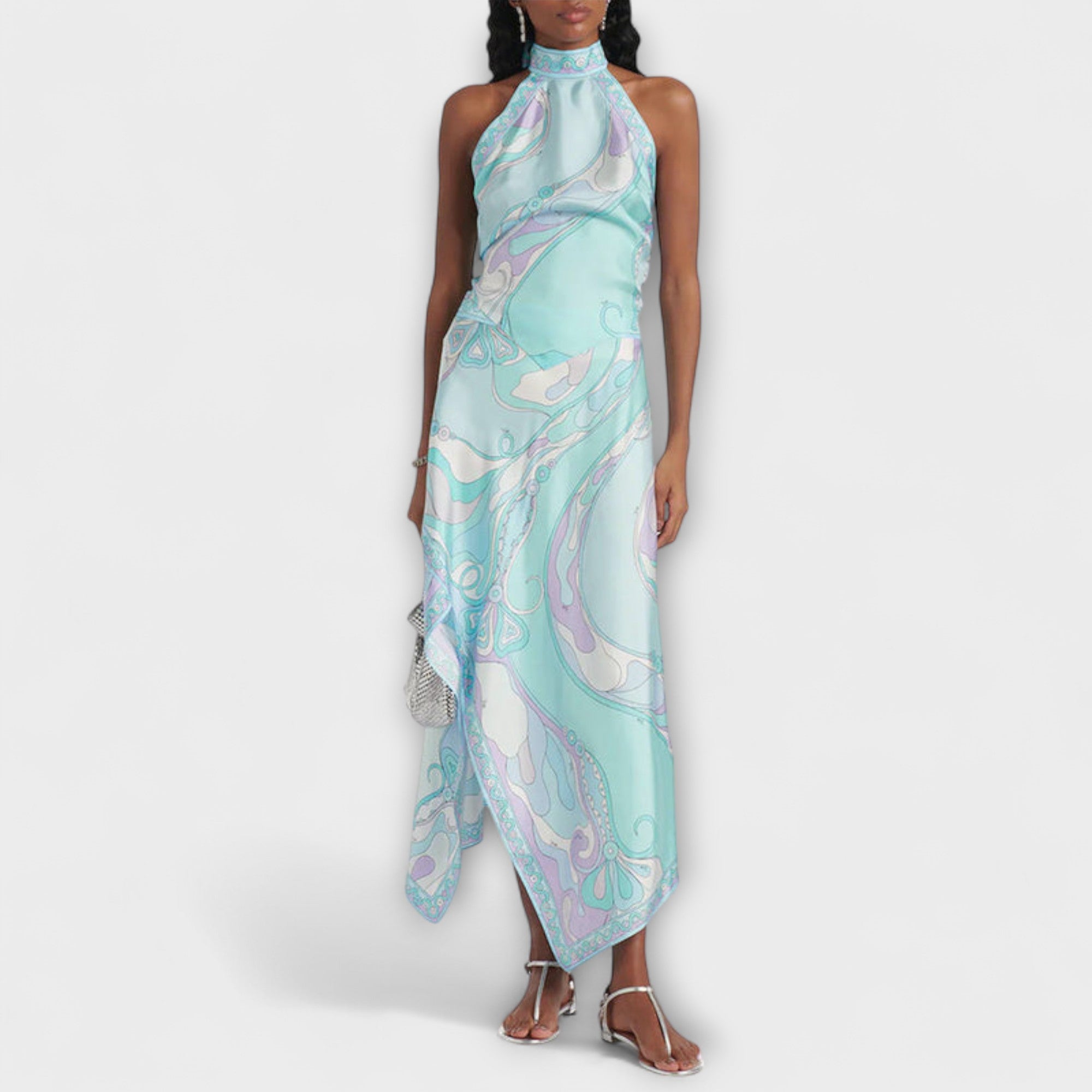 Everly - Set di Top Halter e Gonna Midi Asimmetrica