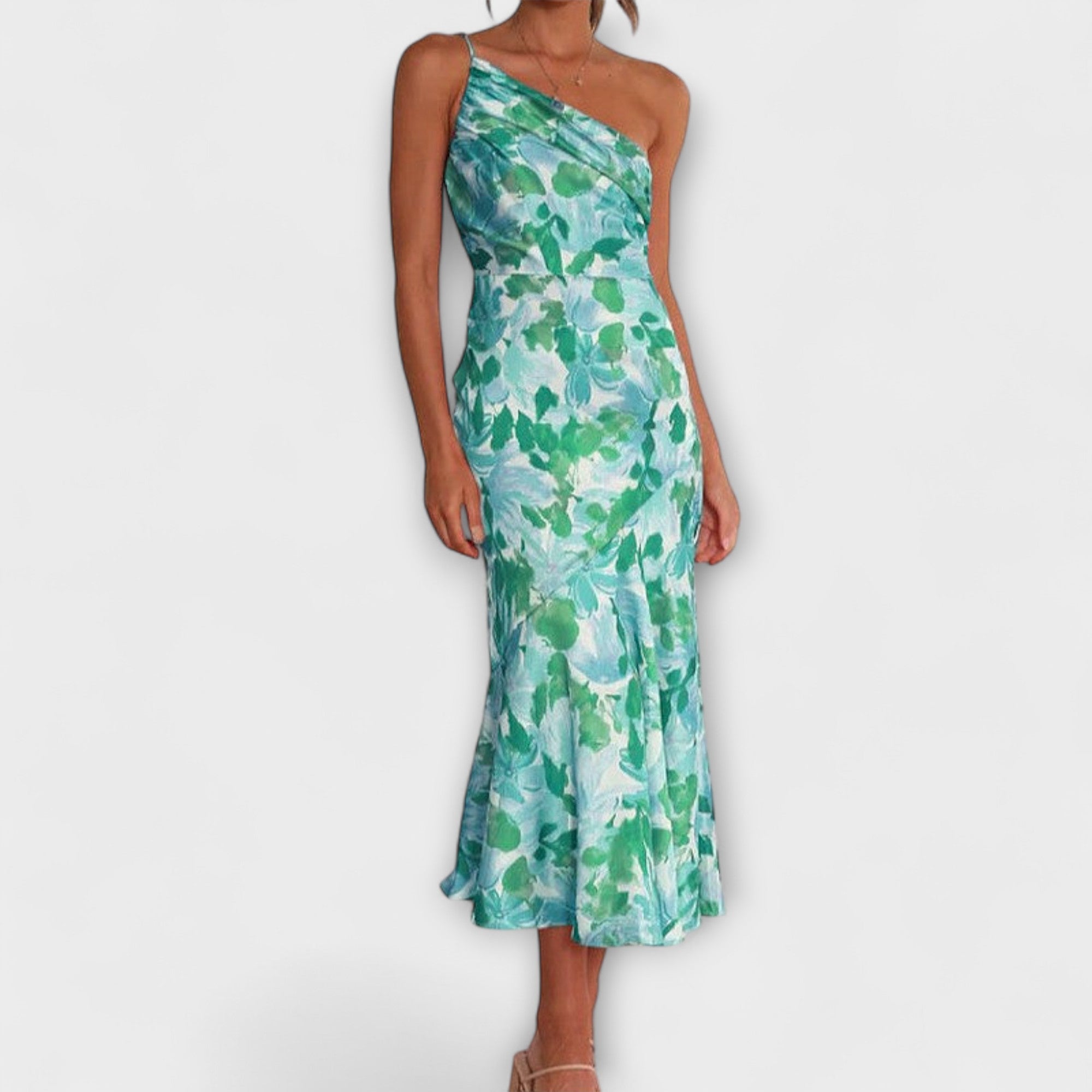 Tabea - Abito con Motivo Floreale Asimmetrico