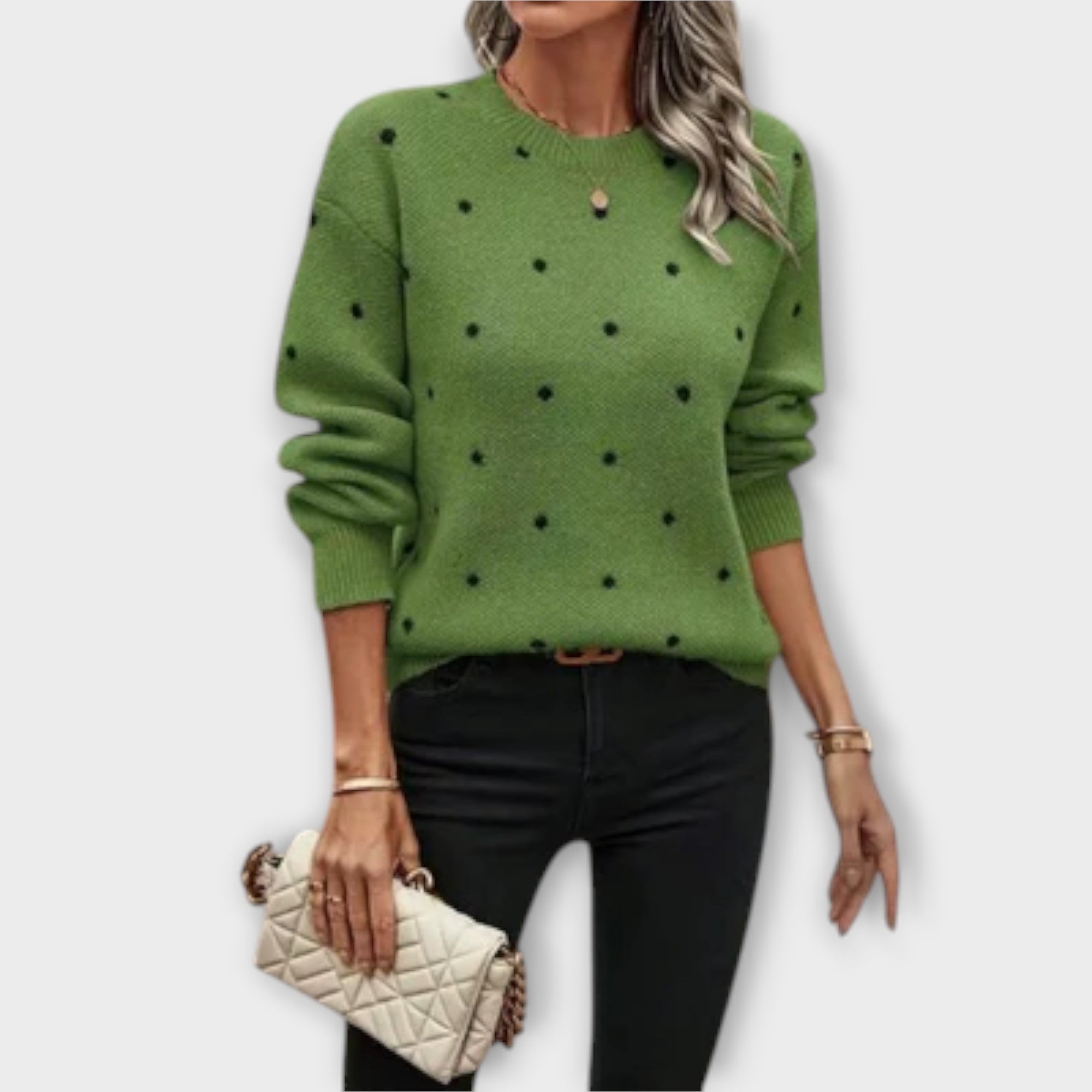 Ava – Maglione a Maniche Lunghe Casual con Motivo a Pois