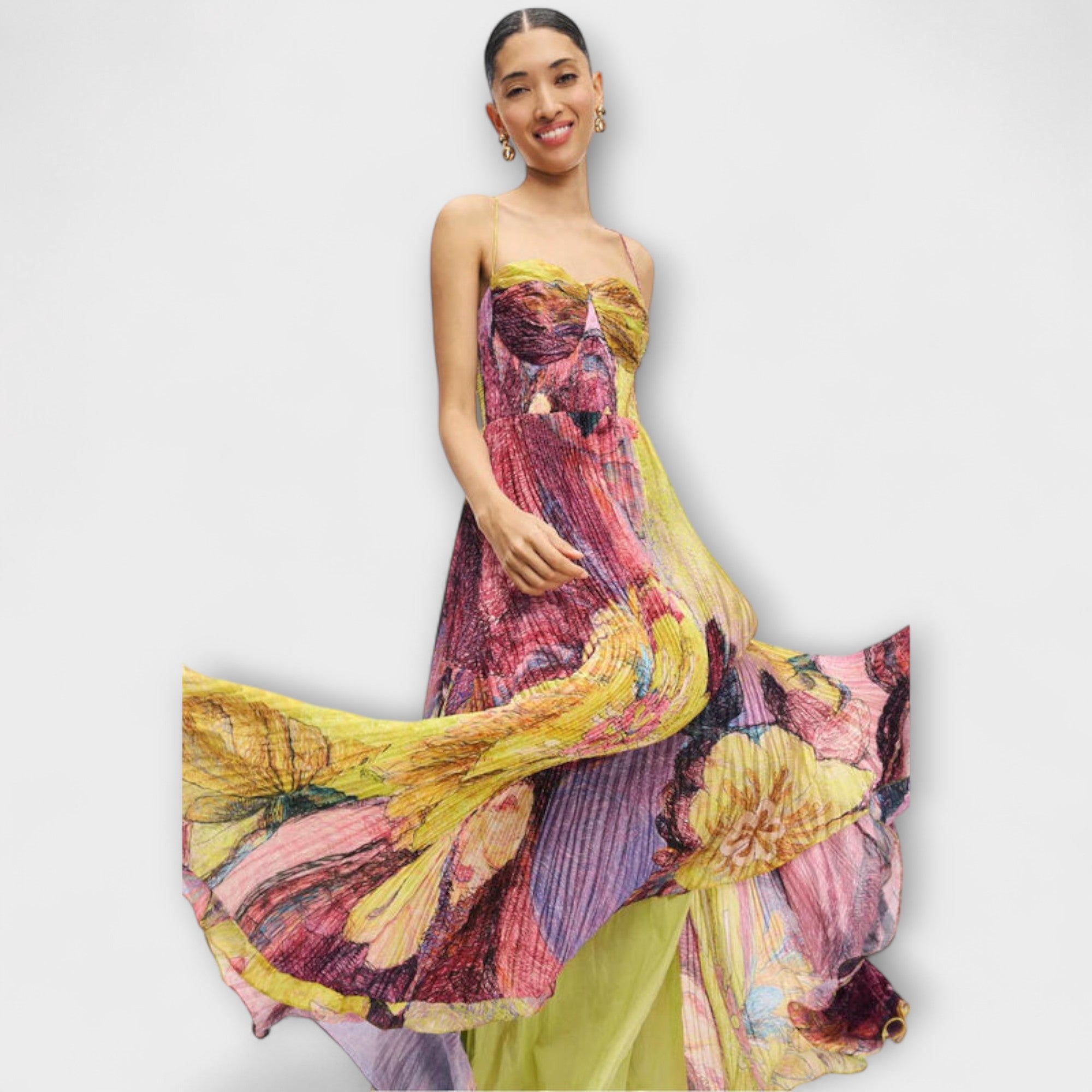 Kiara - Vestito Maxi con Stampa Ikat Vivace