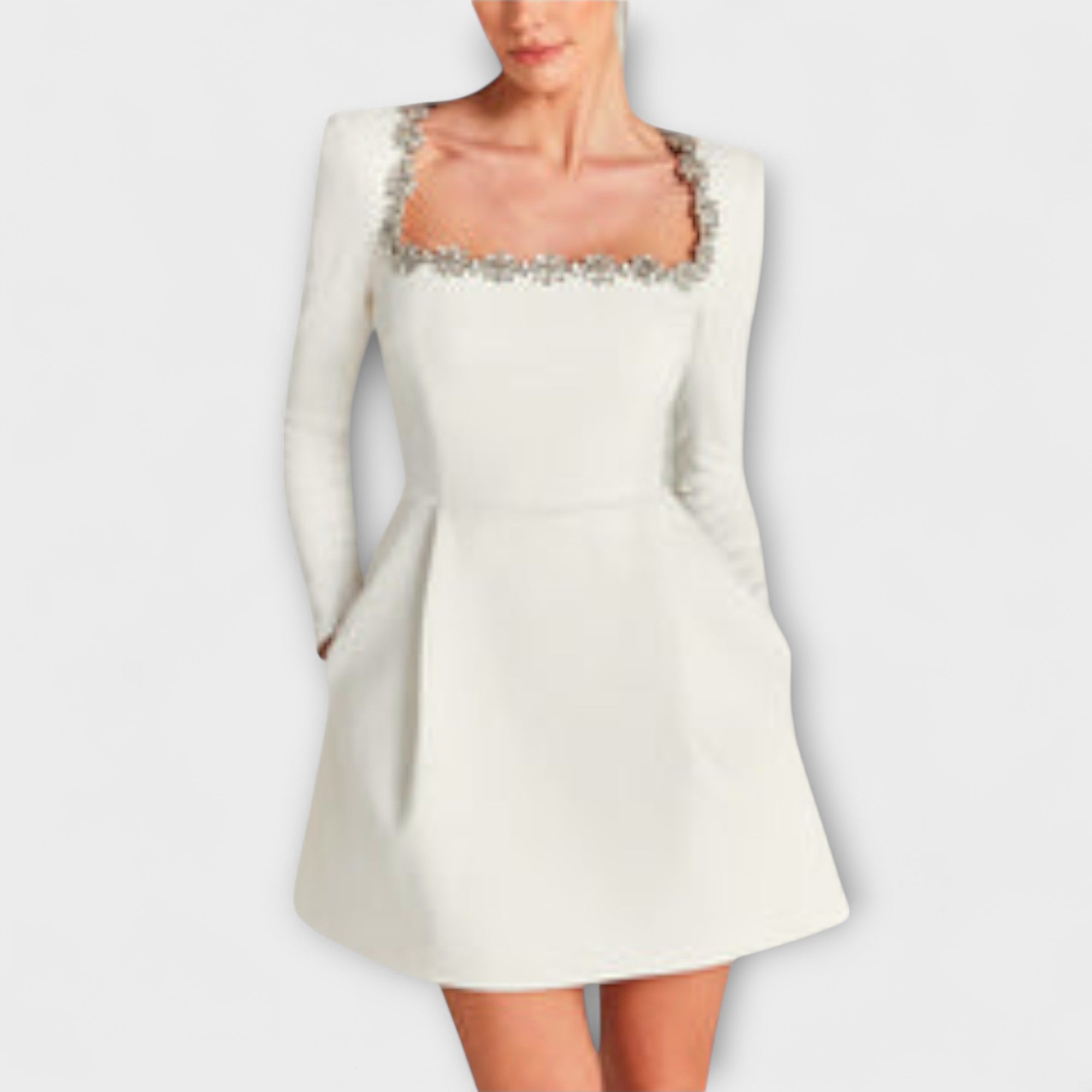 Wren - Mini Abito in Velluto con Decorazione di Gioielli