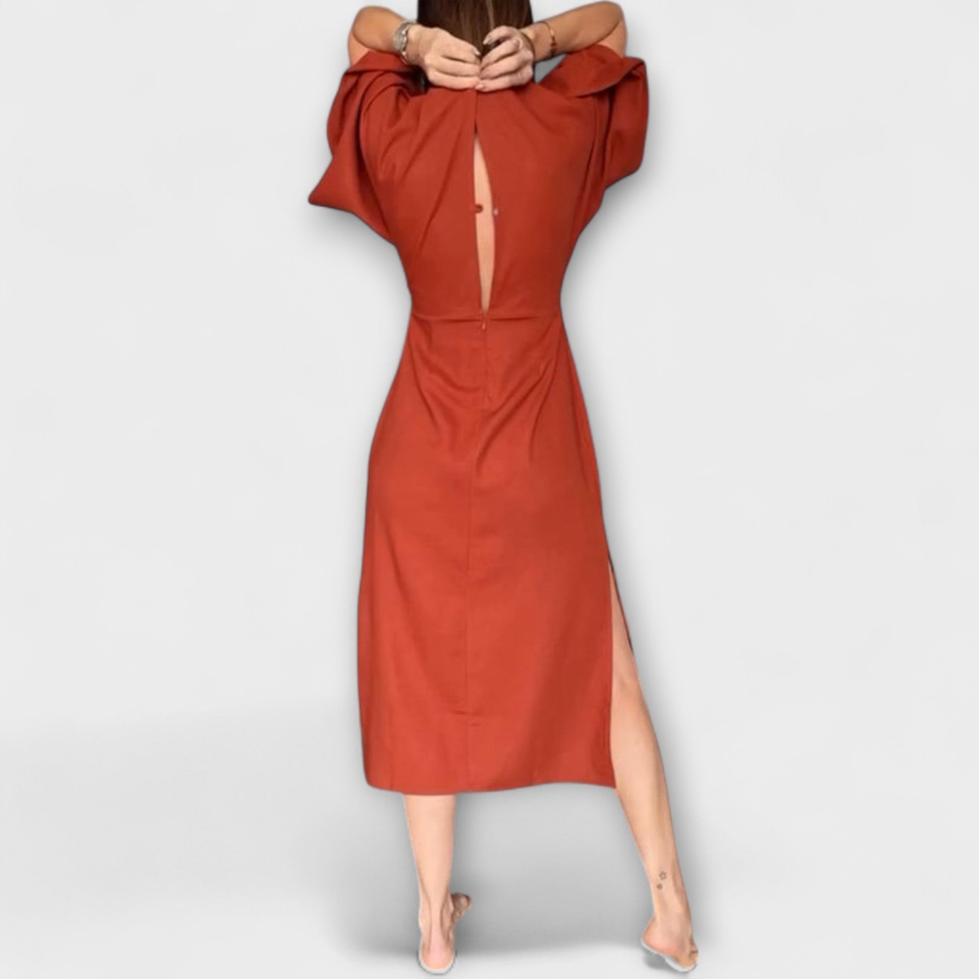 Holly - Abito Casual con Scollatura a V e Fiocco