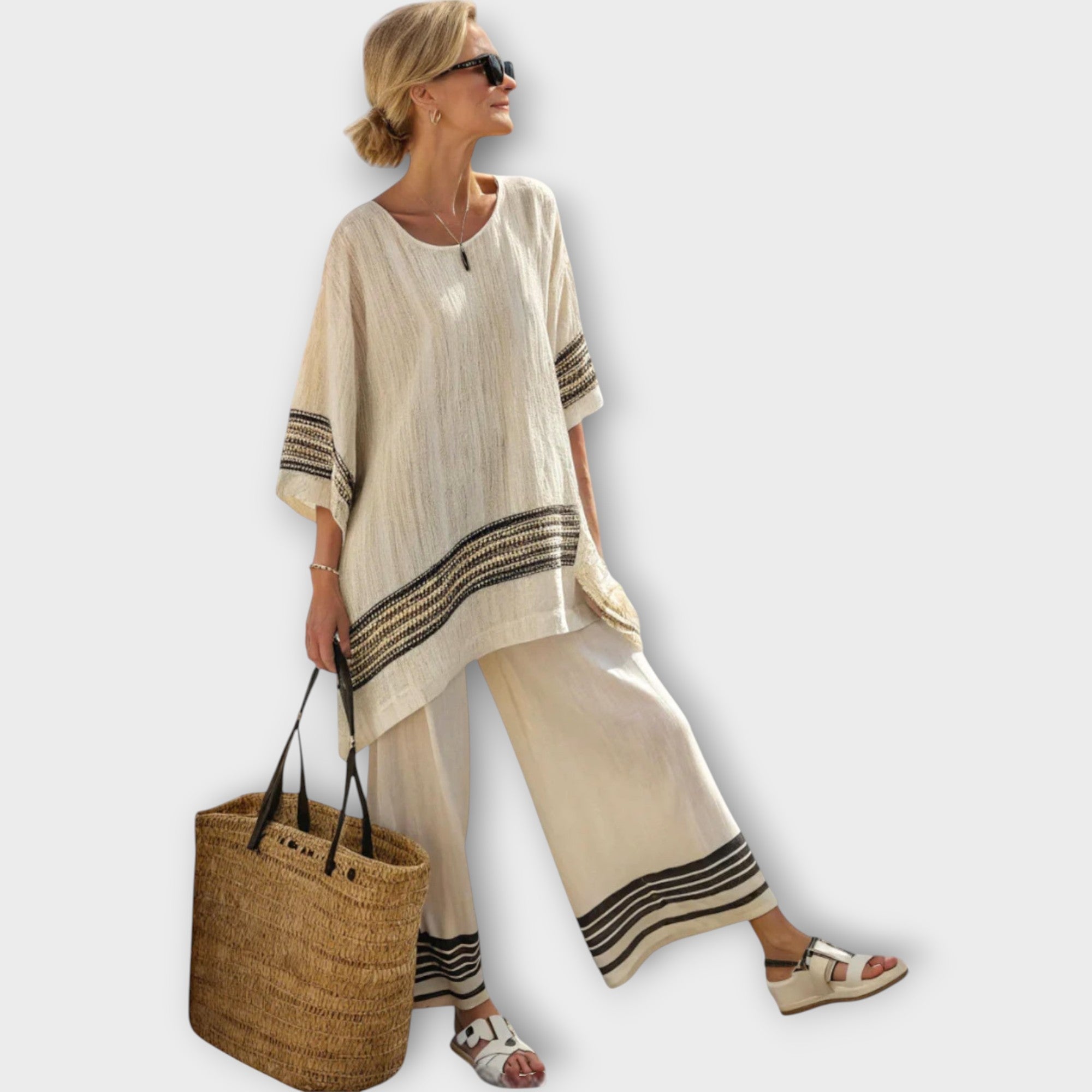 Anila - Set Elegante in Due Pezzi con Design a Righe