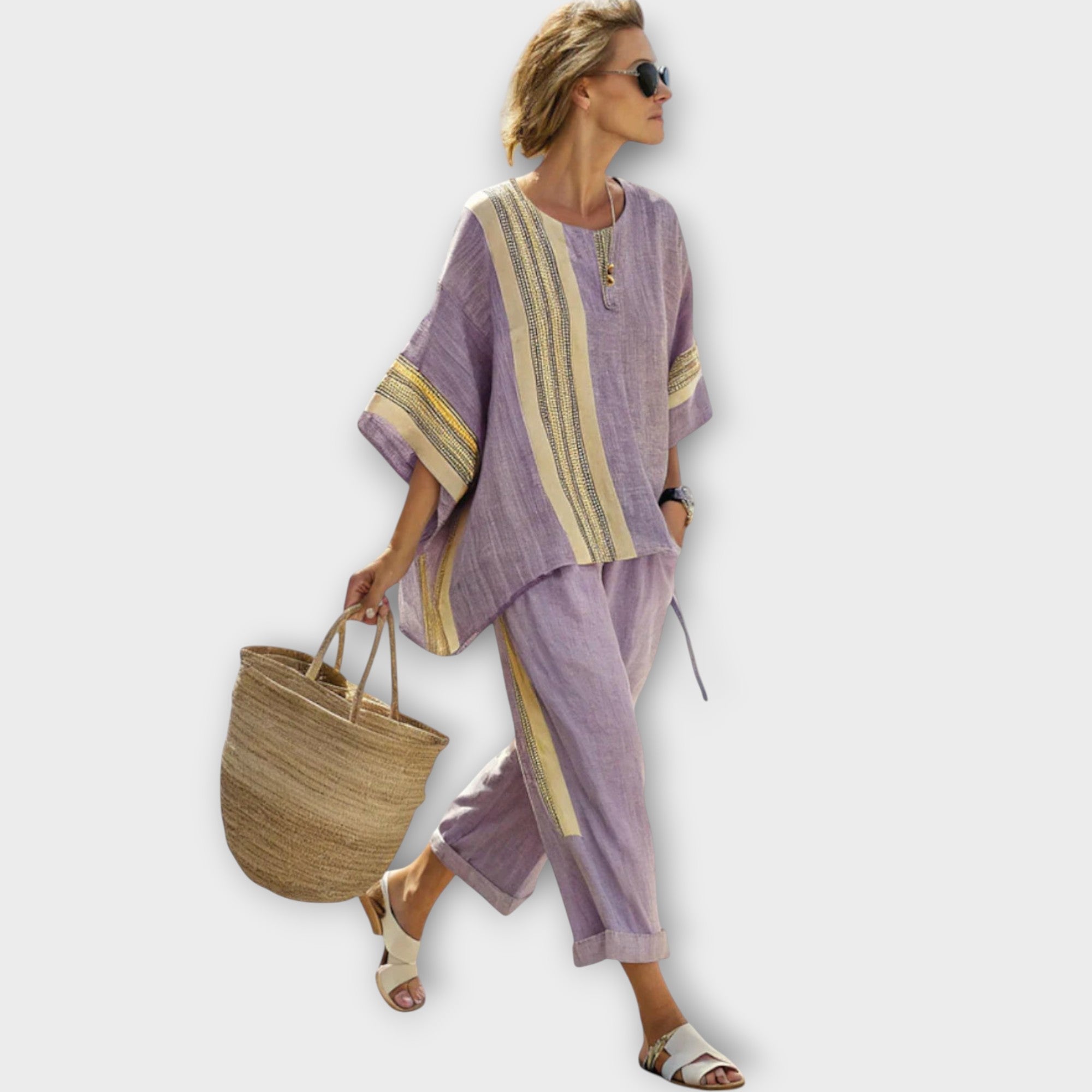 Anila - Set Elegante in Due Pezzi con Design a Righe