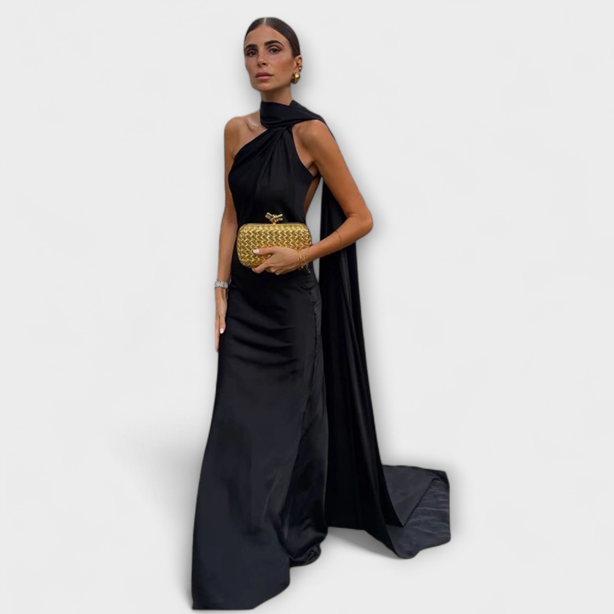 Abito Maxi Halter Off-Shoulder Chic