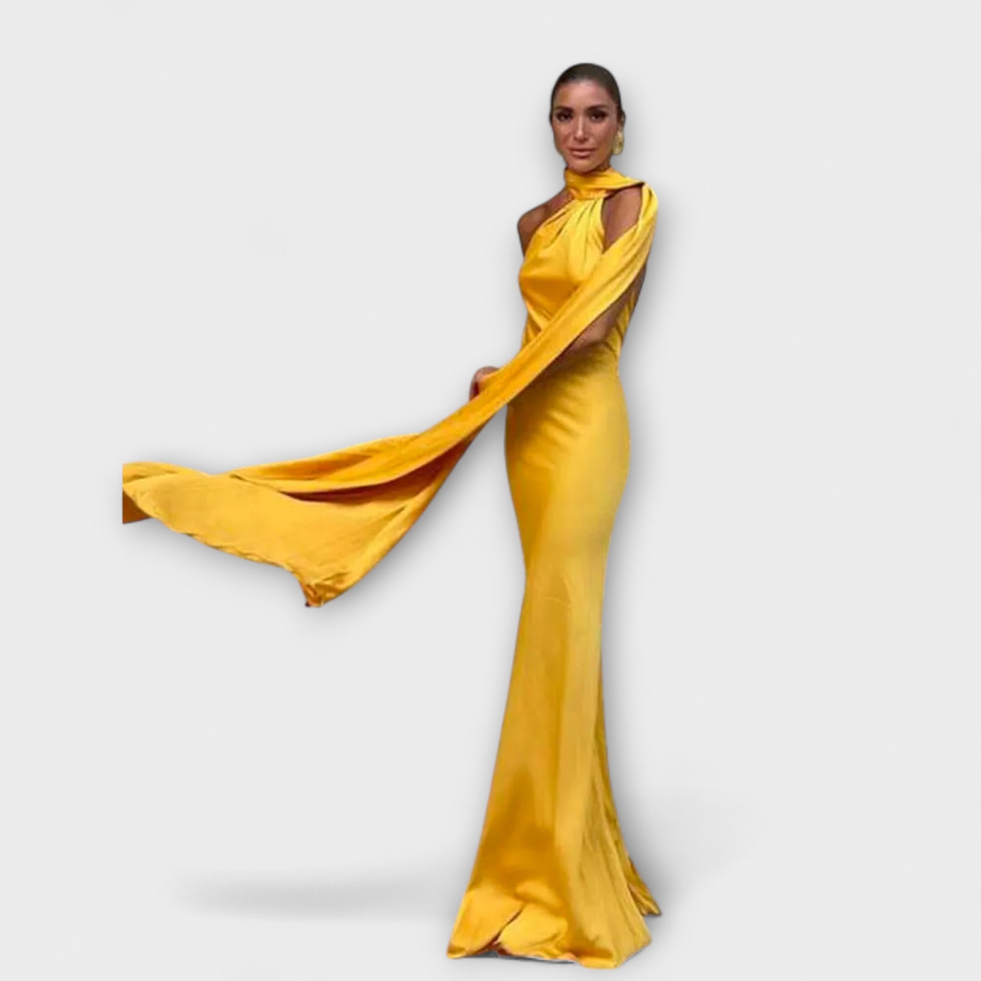 Abito Maxi Halter Off-Shoulder Chic