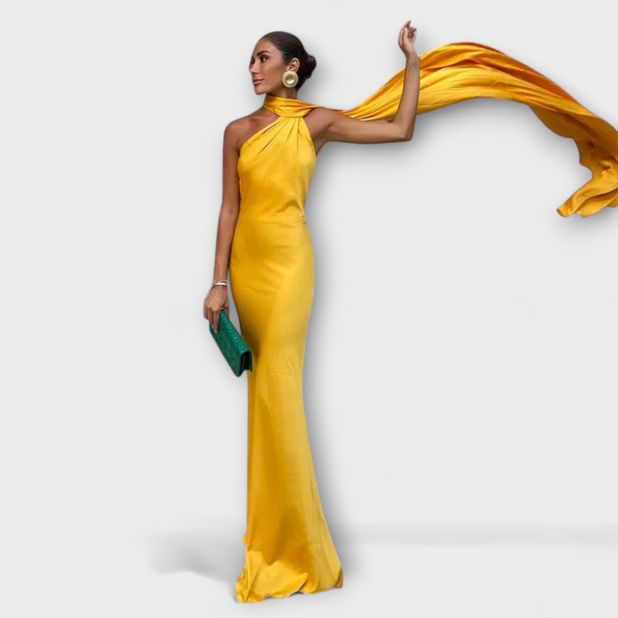 Abito Maxi Halter Off-Shoulder Chic