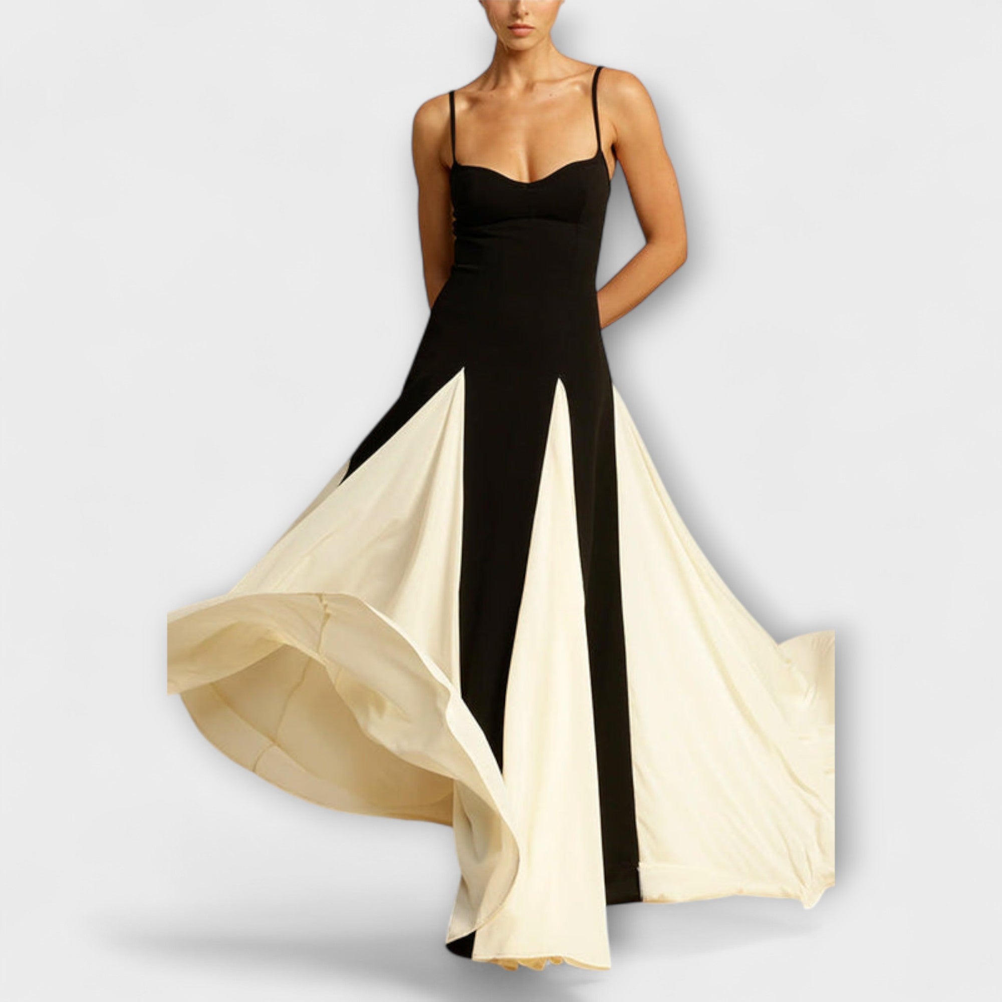 Ember - Abito Maxi A-Line con Pannelli in Tulle