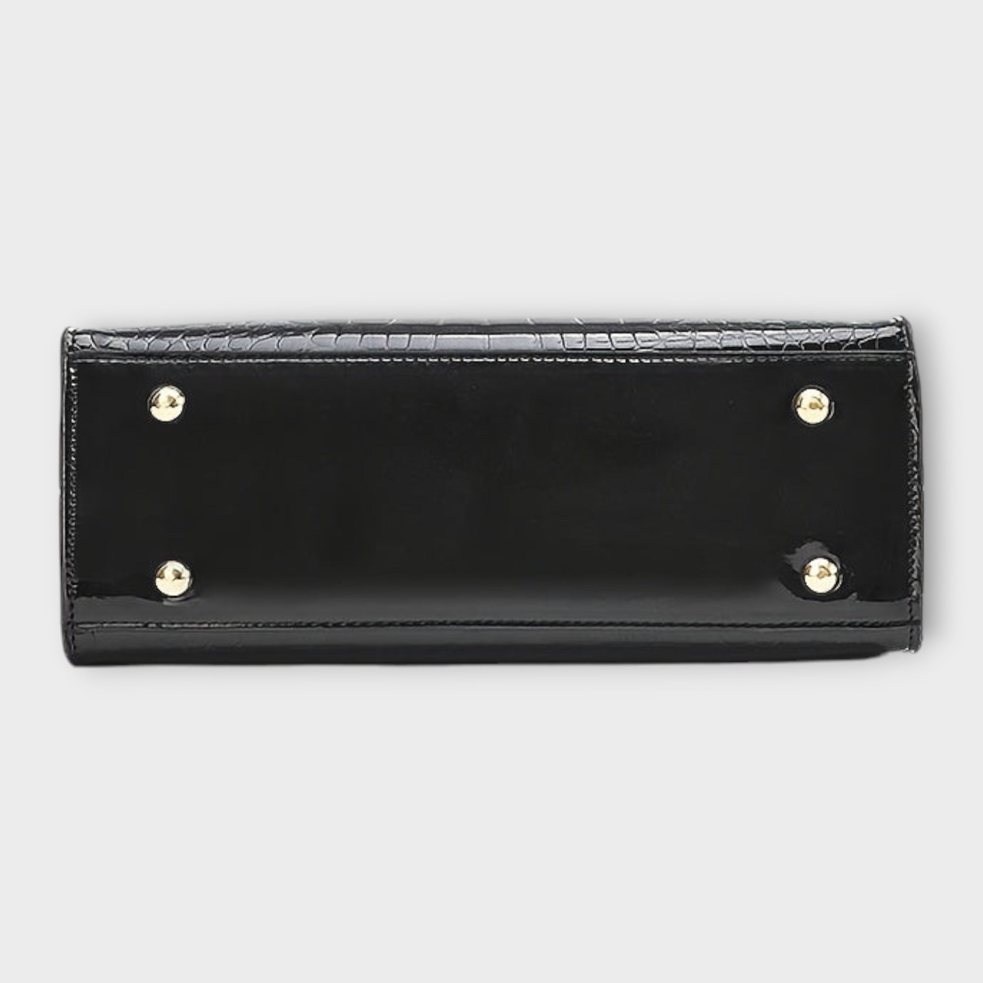 Aurellia. - Borsa a Mano in Pelle Lucida con Motivo Coccodrillo