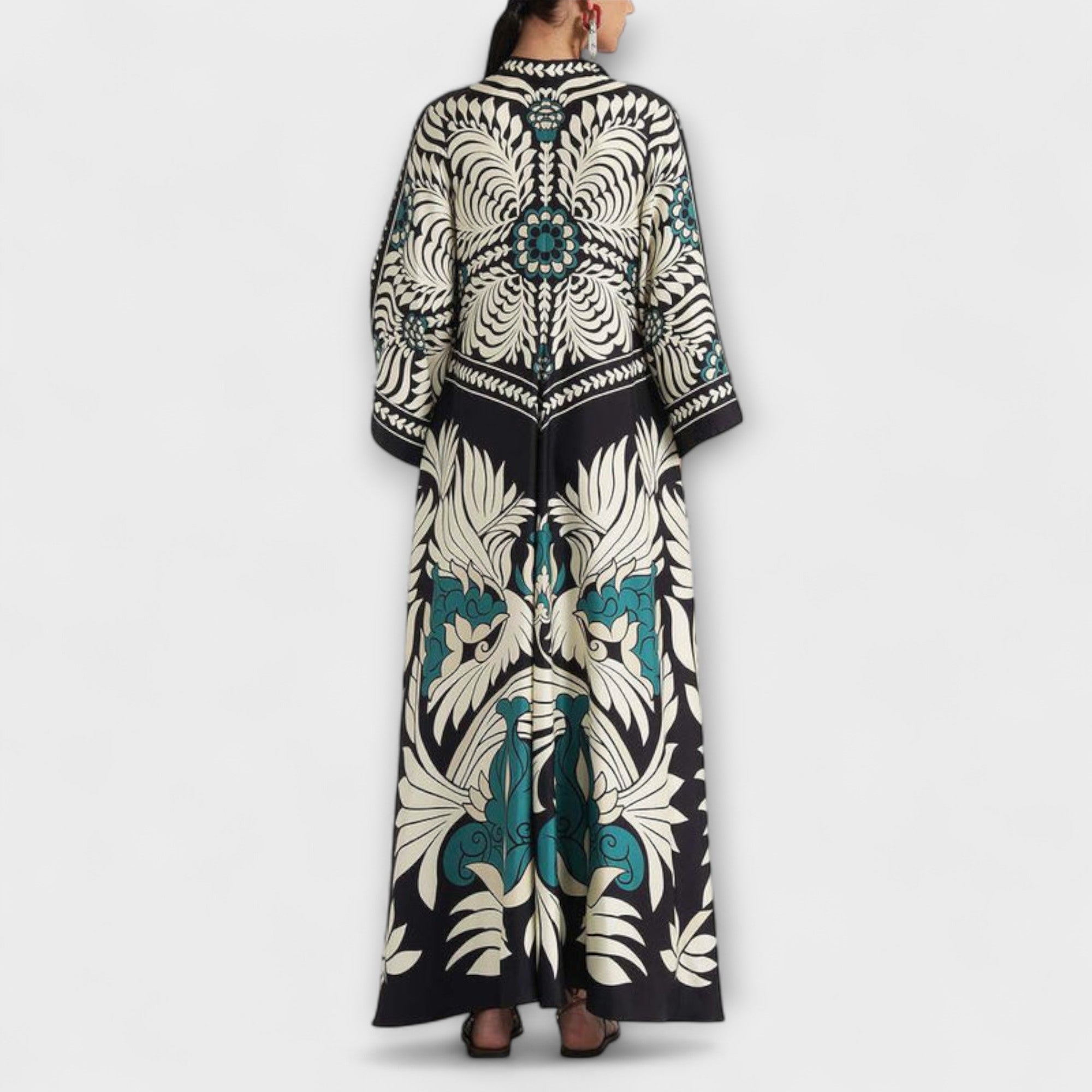 Giselle - Abito Maxi Fluido con Motivo Floreale Chic