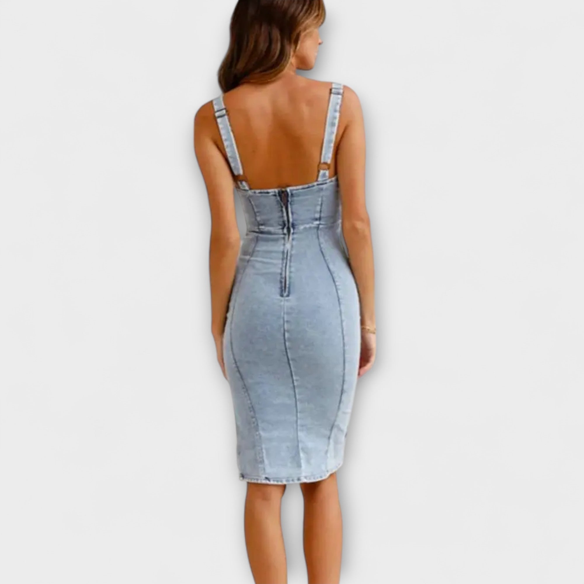 Anna - Abito in Denim con Spalline Regolabili