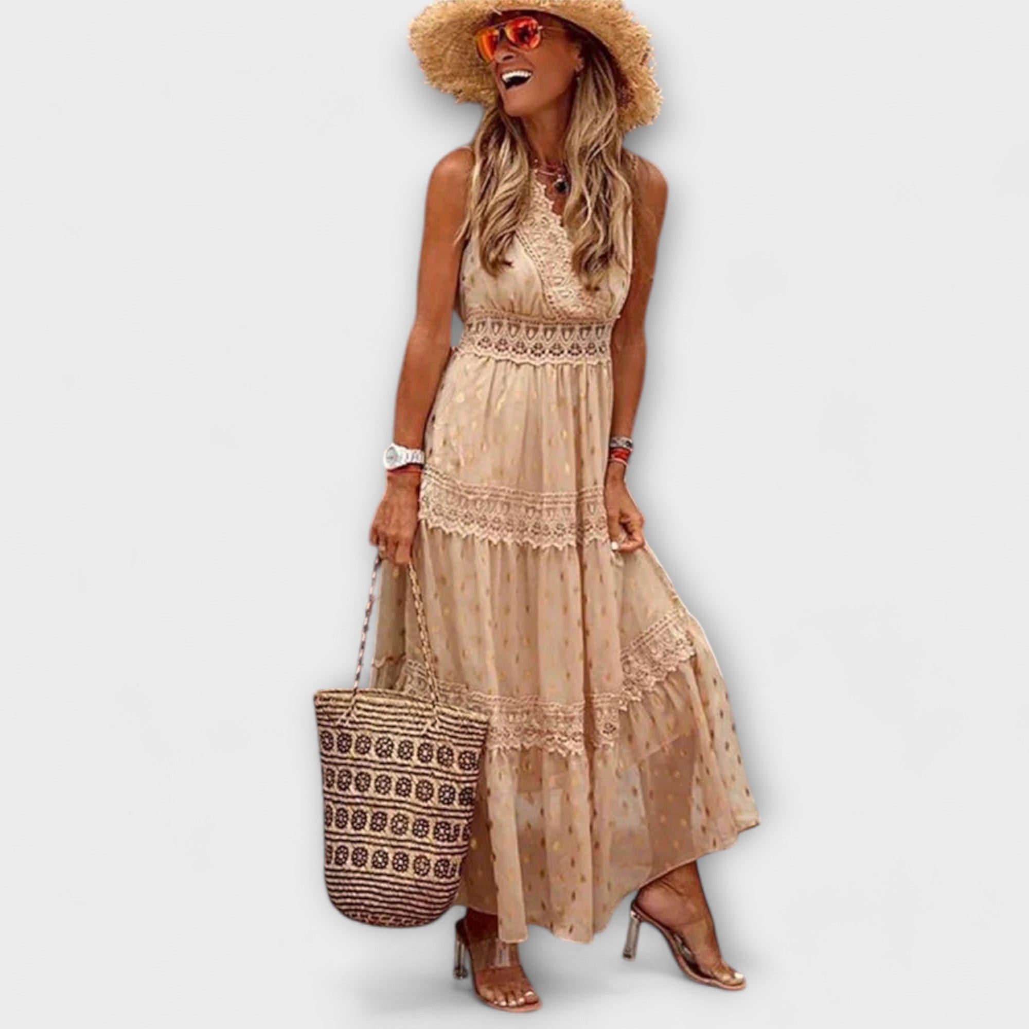 Lola - Abito Maxi con Pizzo Boho