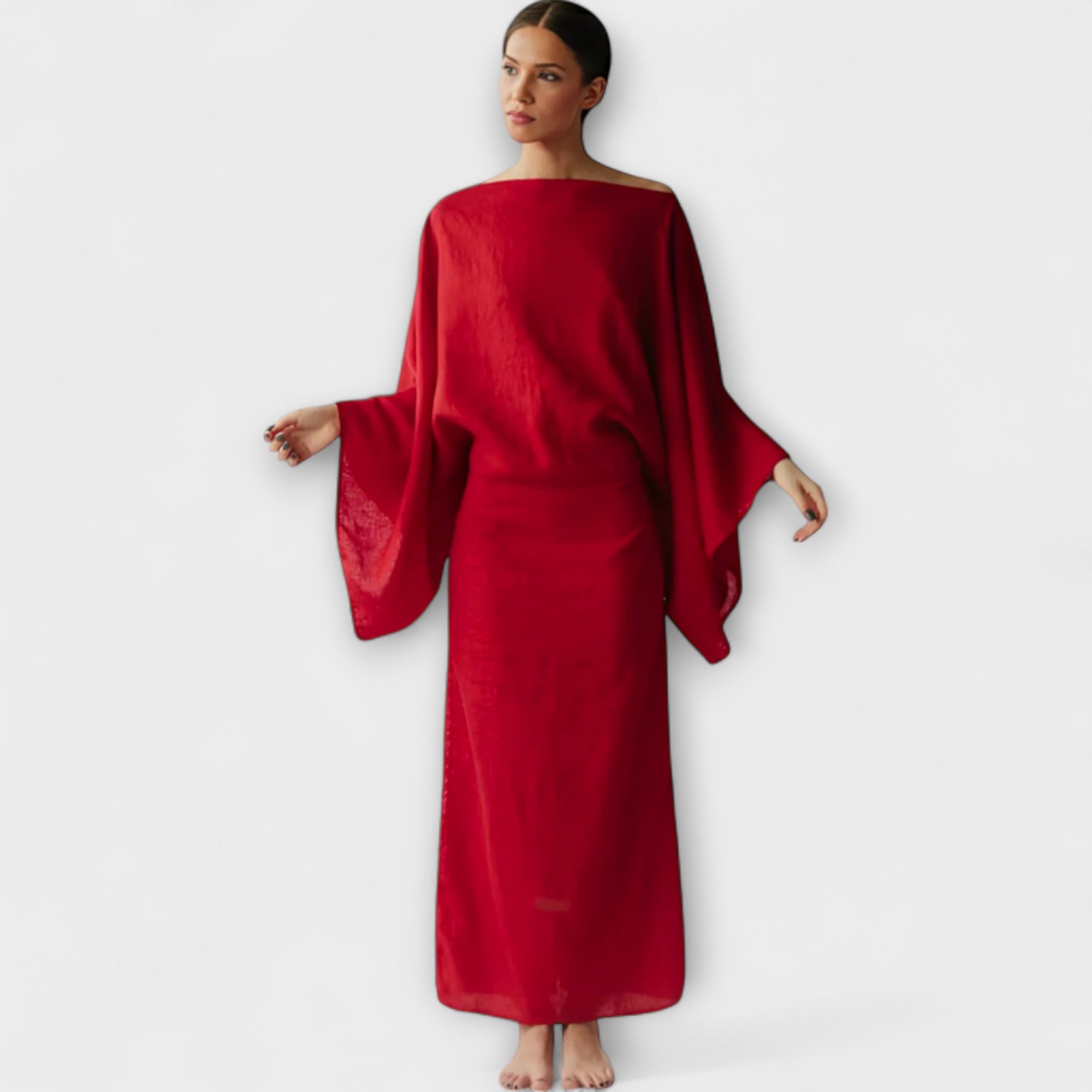 Dana - Abito Kimono Realizzato in Lino e Cotone