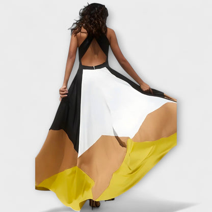 Nava - Abito a Maniche Lunghe con Schiena Scoperta