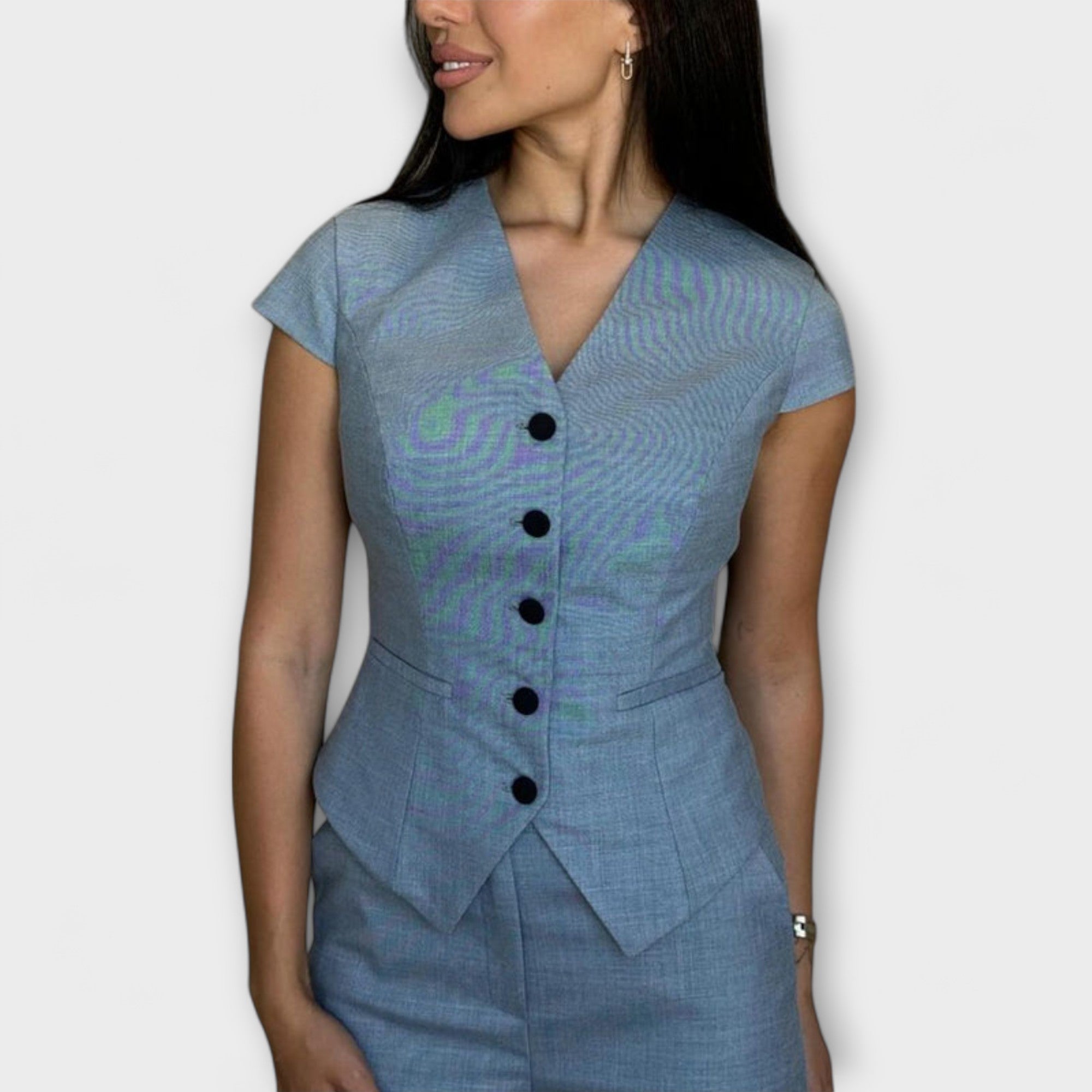 Ivy - Set di Top e Pantaloni con Scollatura a V alla Moda