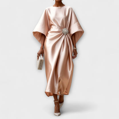 Abito lungo in satin lucido