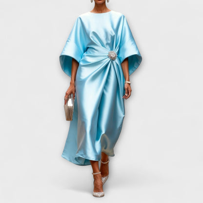 Abito lungo in satin lucido