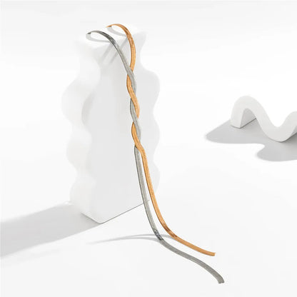 Collana Lunga Elegante con Design Regolabile a Serpente