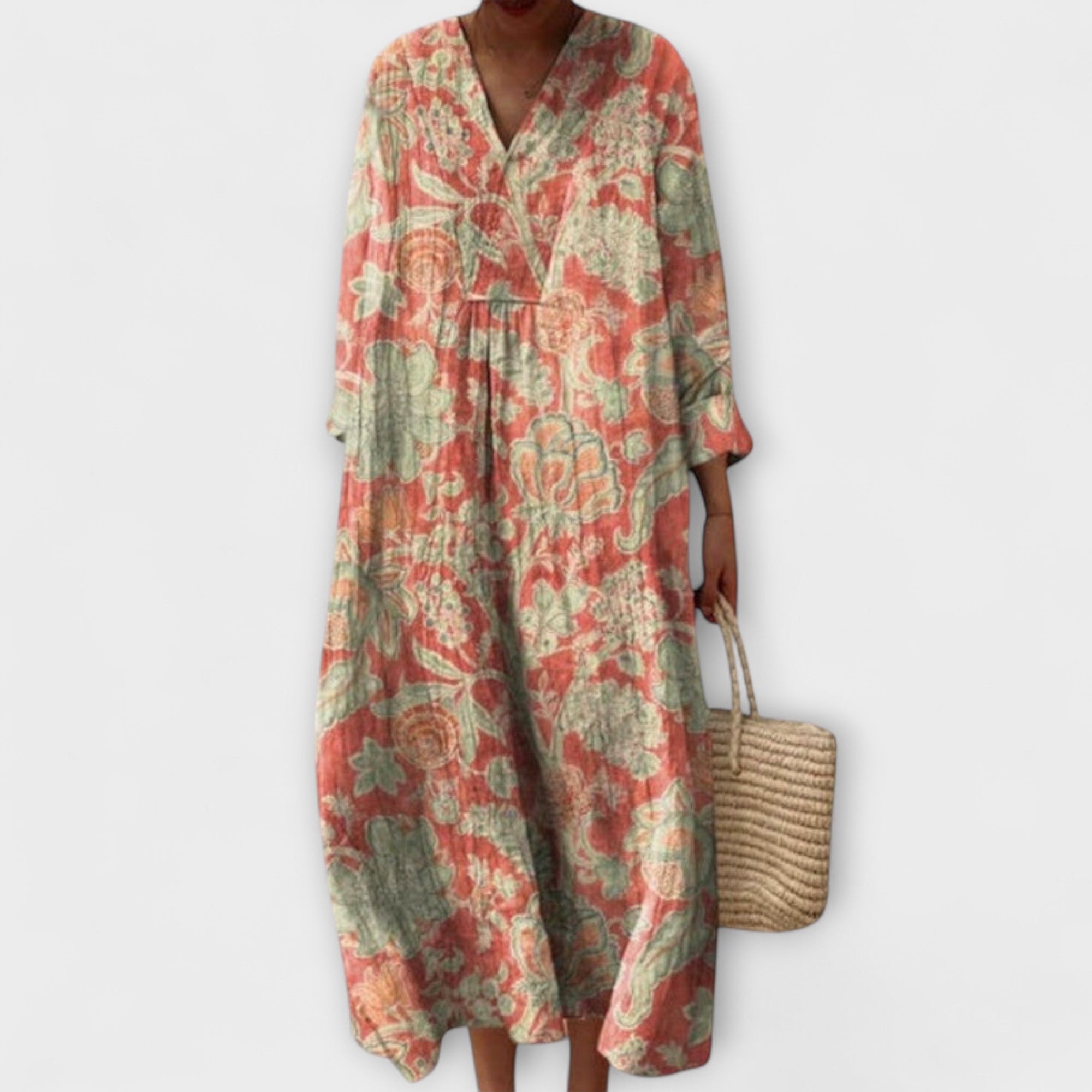 Thaleia – Abito Midi in Design Vintage Floreale