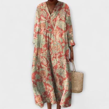 Thaleia – Abito Midi in Design Vintage Floreale