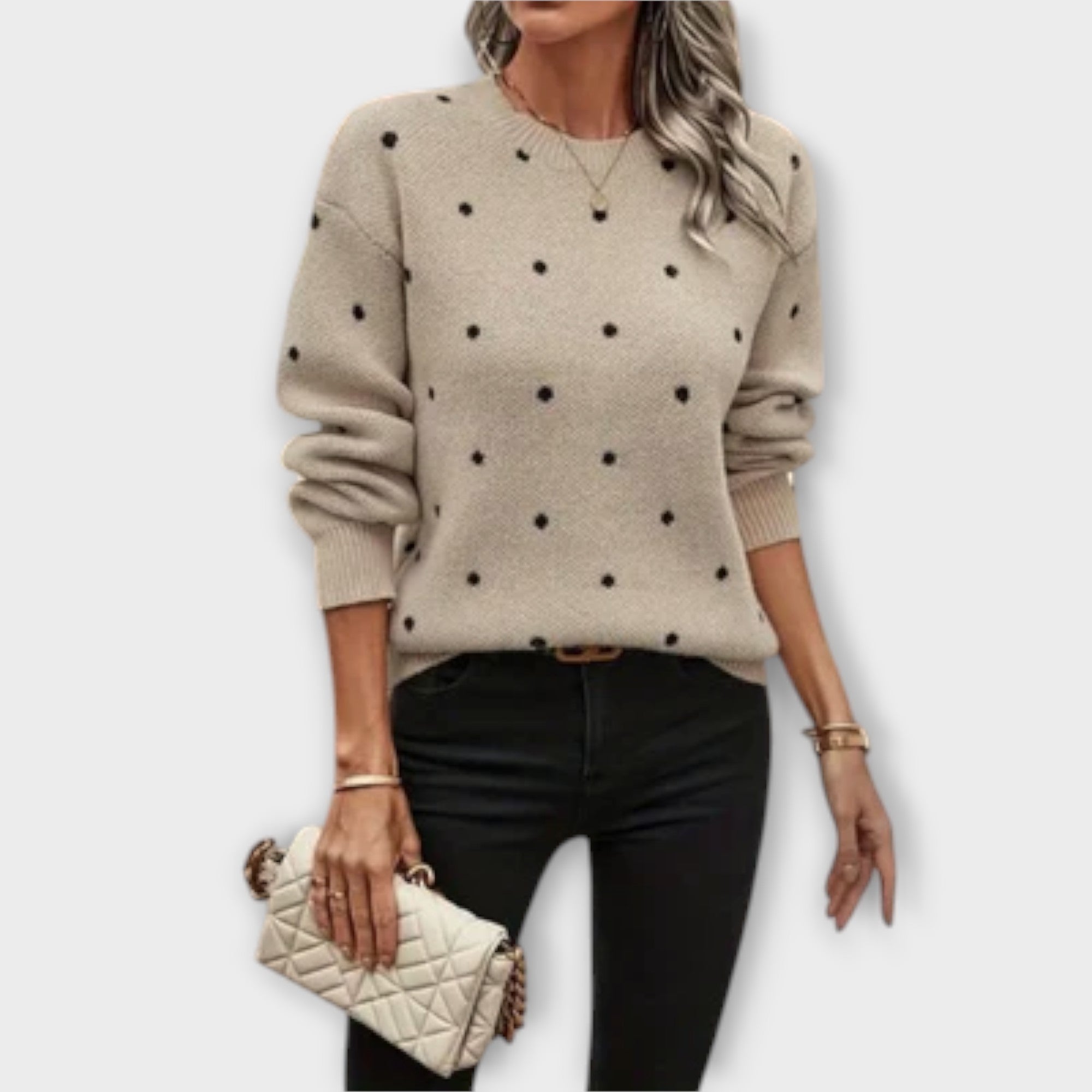 Ava – Maglione a Maniche Lunghe Casual con Motivo a Pois