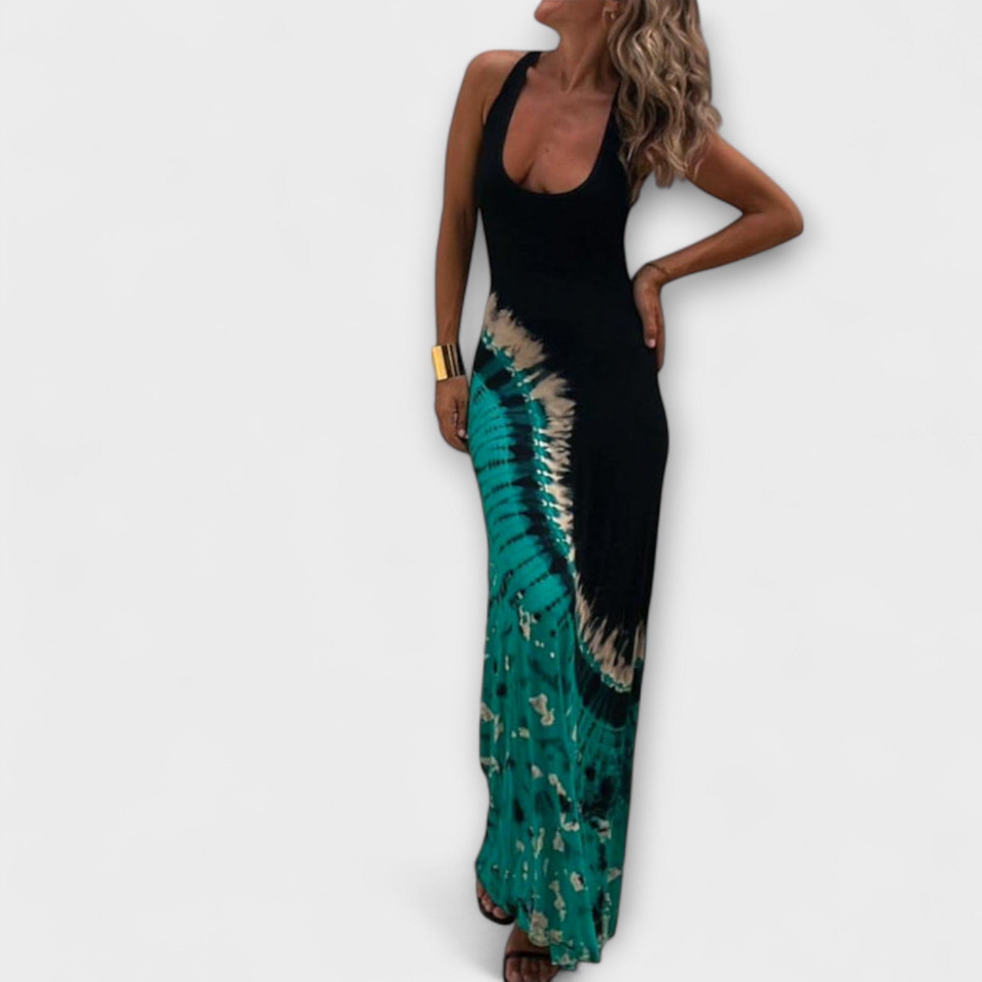 Livia - Abito Maxi con Tie-Dye Cielo Stellato