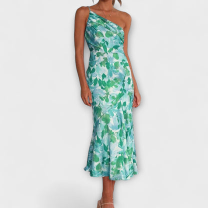 Tabea - Abito con Motivo Floreale Asimmetrico