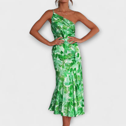 Tabea - Abito con Motivo Floreale Asimmetrico