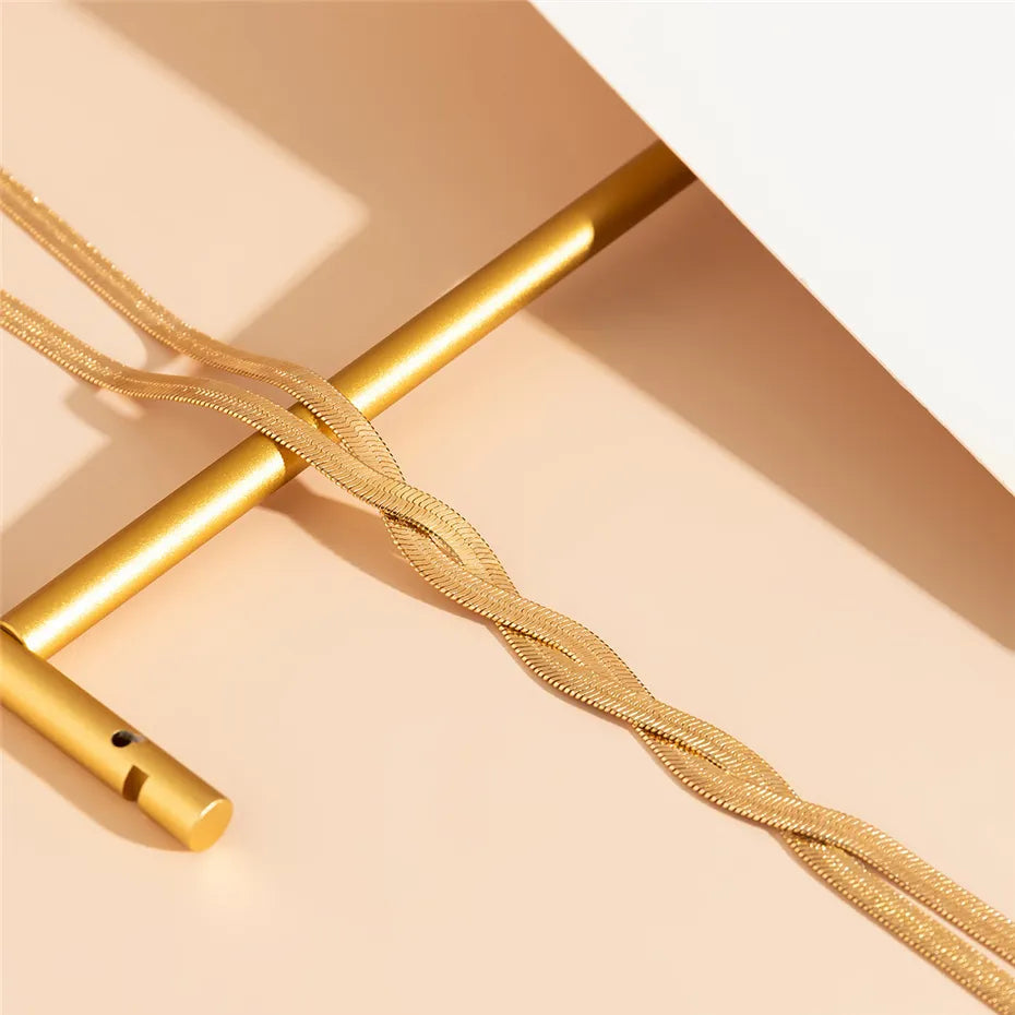 Collana Lunga Elegante con Design Regolabile a Serpente