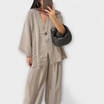 Jacqueline - Top e Pantaloni Casual a V