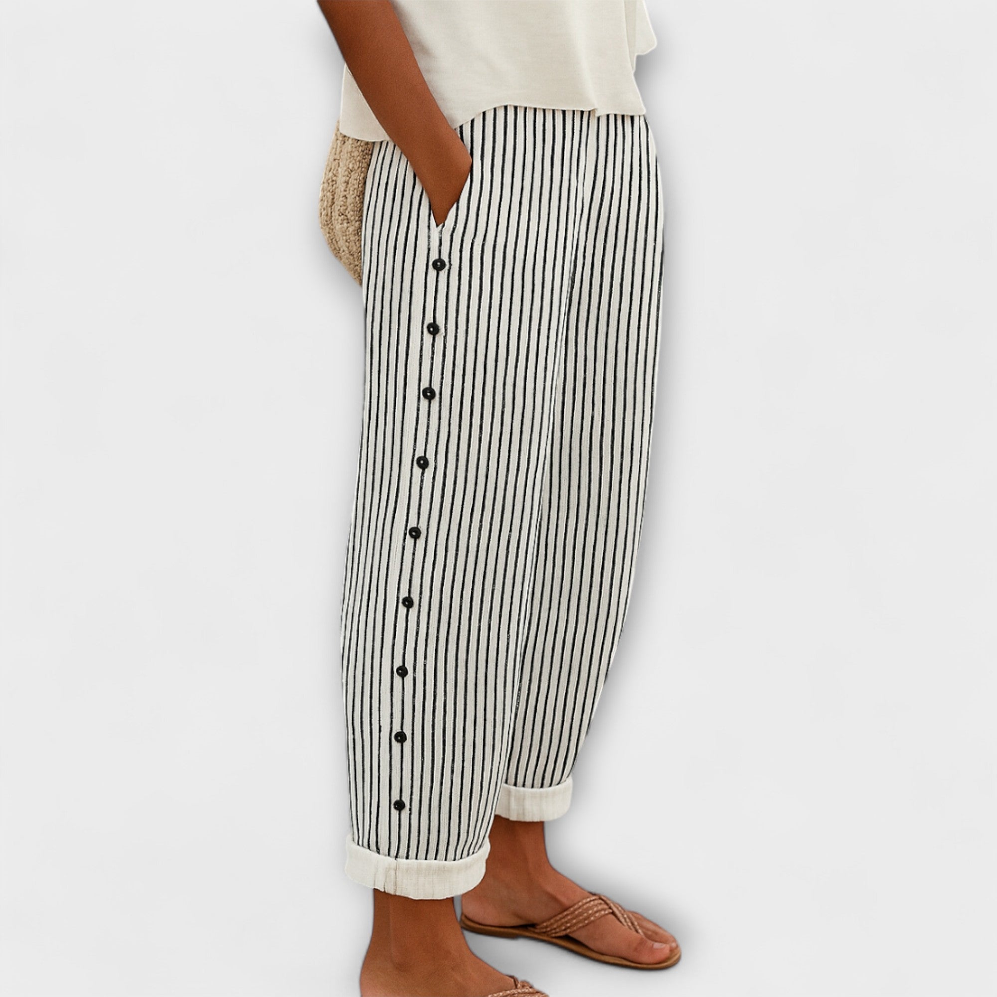 Rea - Pantaloni Leisure a Strisce Relaxed