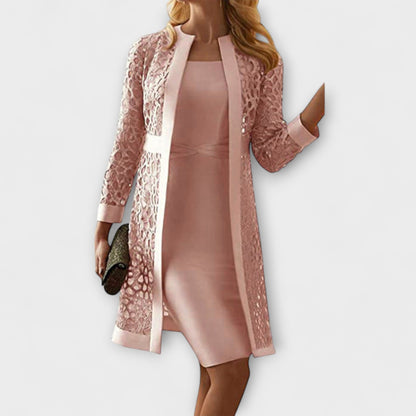 Runa - Elegante Abito in Pizzo a Due Pezzi