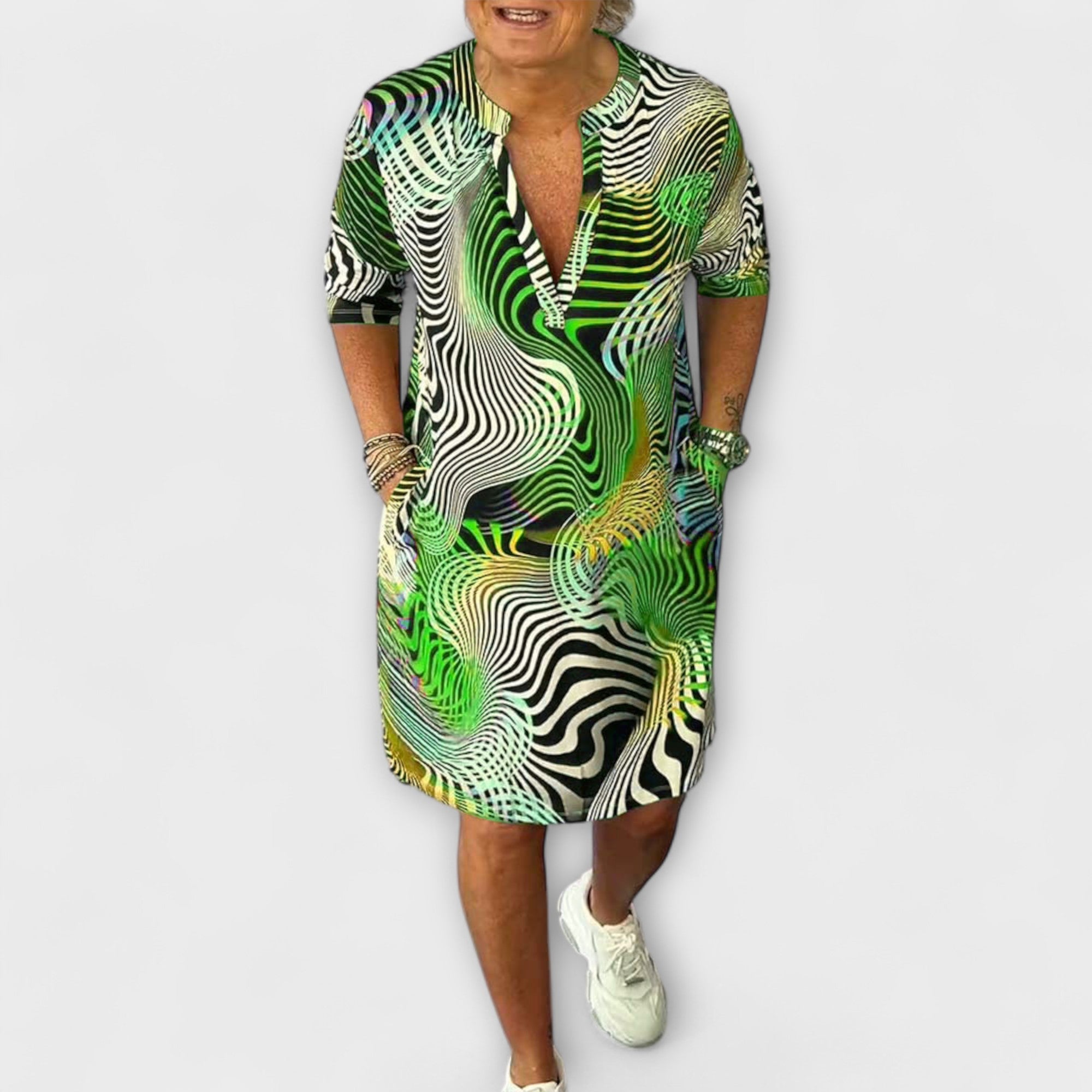 Liora - Abito Colorato con Scollatura a V