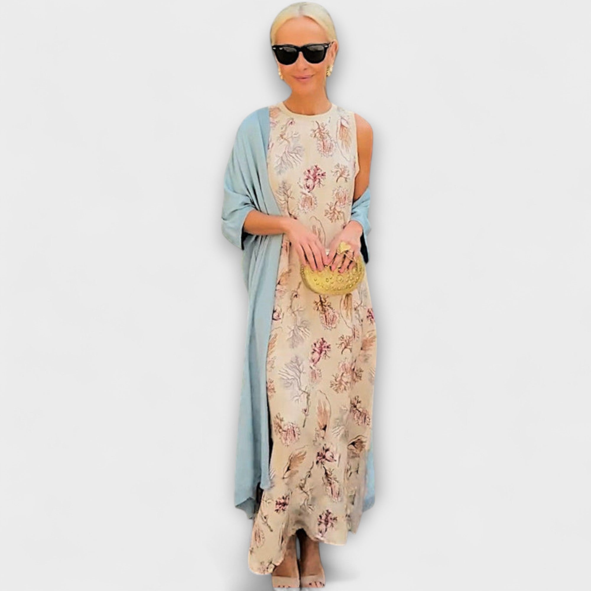 Elveria – Abito Maxi con Cardigan Abbinato