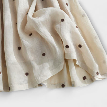 Gonna a Pois Giocosa Realizzata in Cotone-Lino