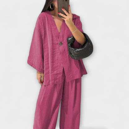 Jacqueline - Top e Pantaloni Casual a V