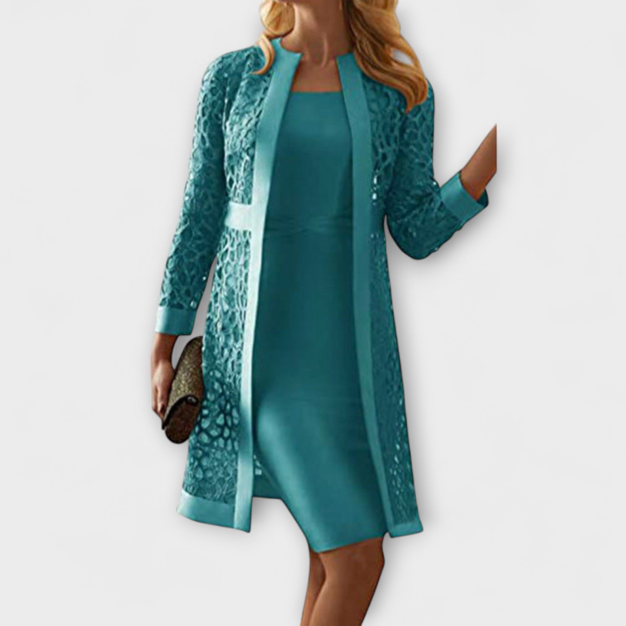 Runa - Elegante Abito in Pizzo a Due Pezzi