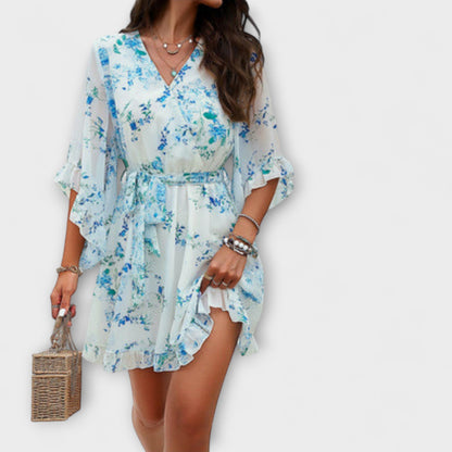 Lina - Abito Midi da Donna con Motivo Floreale