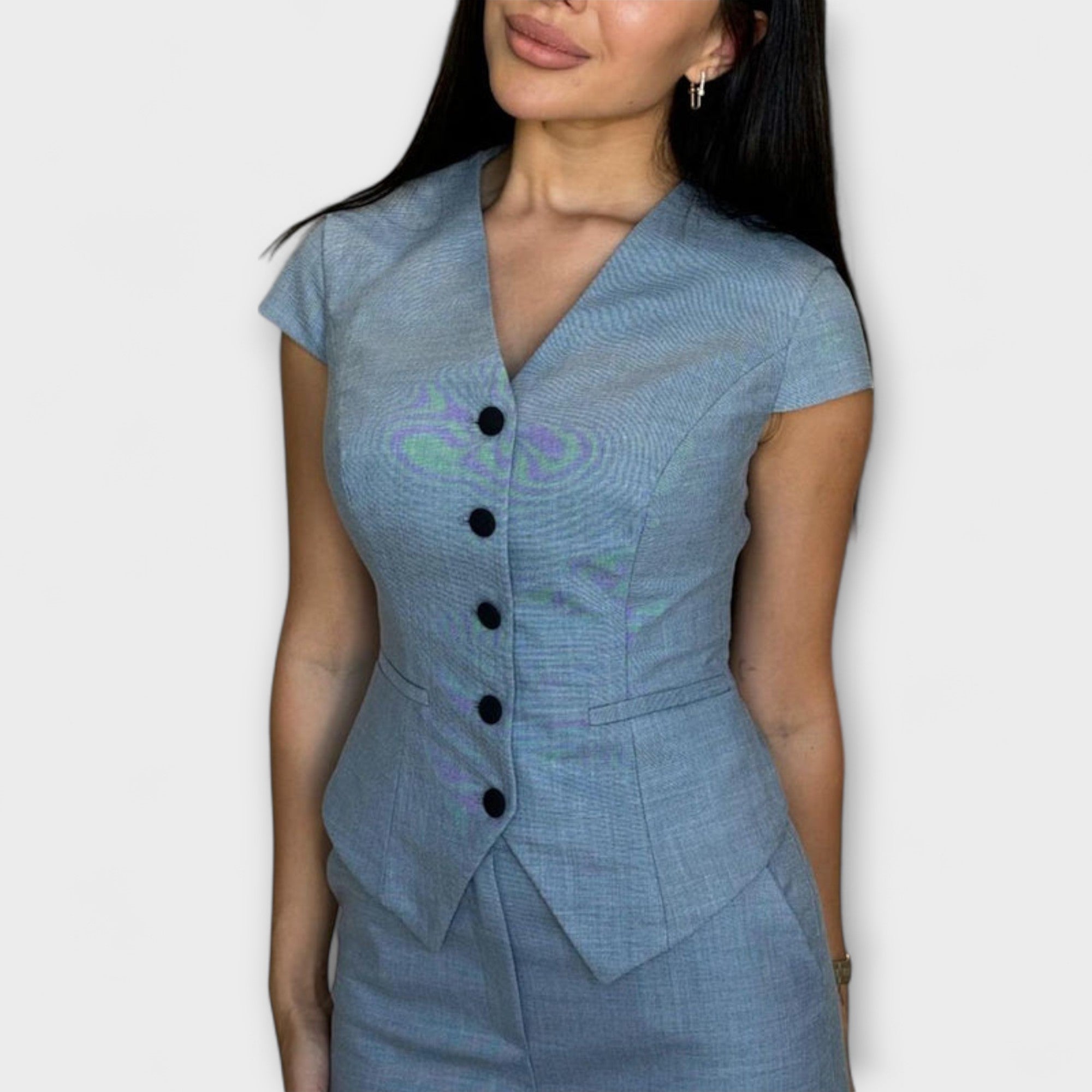 Ivy - Set di Top e Pantaloni con Scollatura a V alla Moda