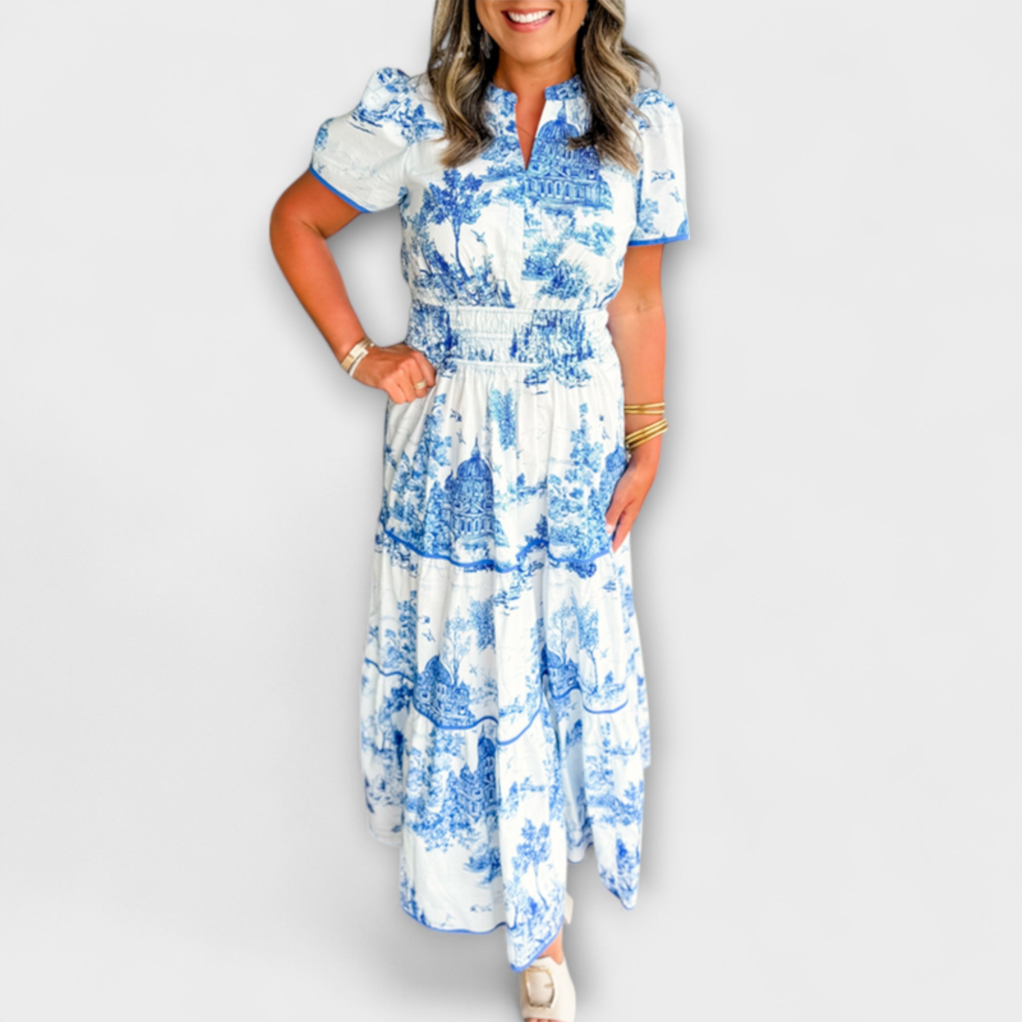 Eliza - Maxi Dress in Toile Senza Tempo