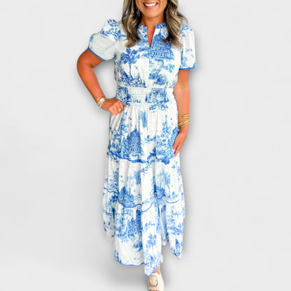 Eliza - Maxi Dress in Toile Senza Tempo