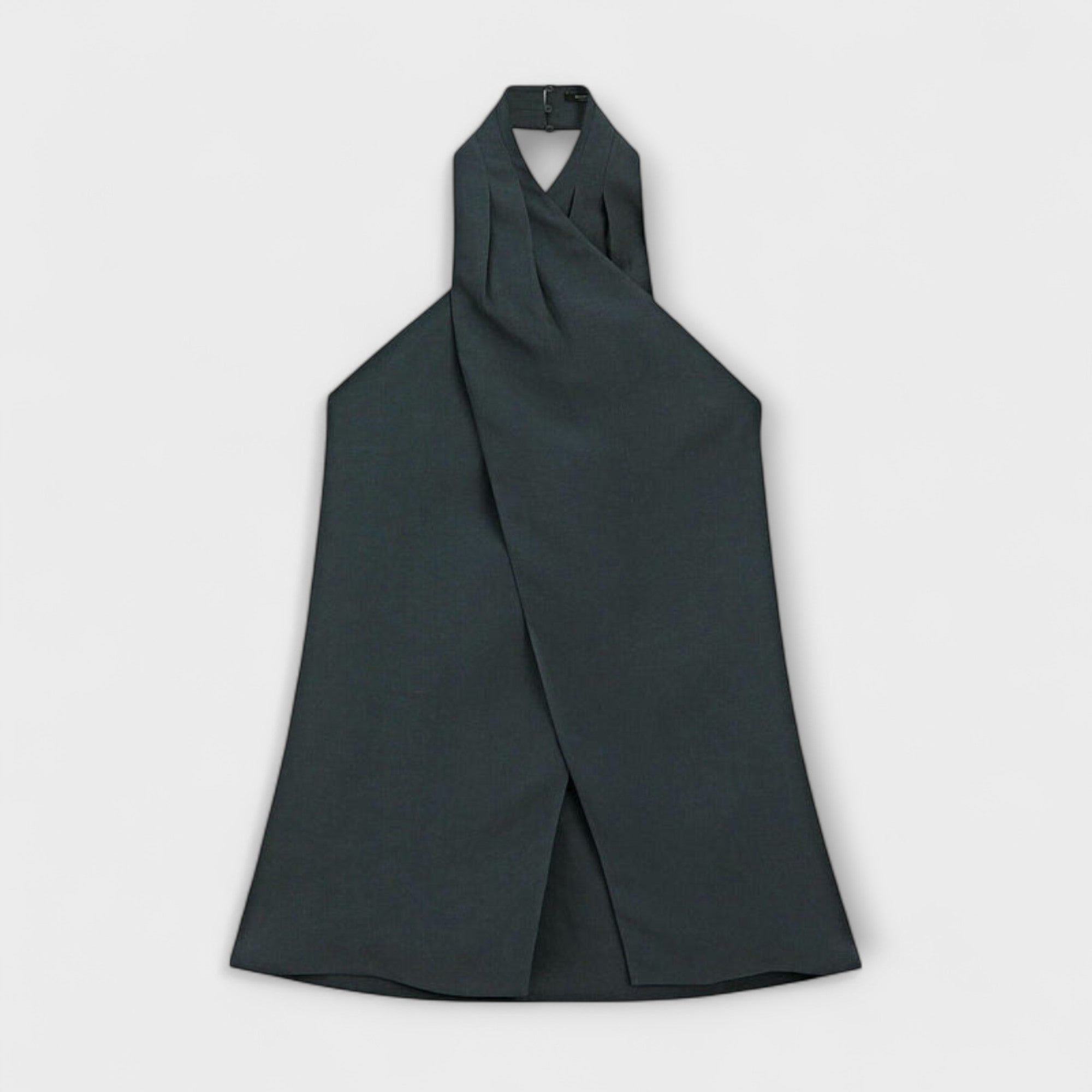 Hannah - Top Halter Blu con Taglio Sulla Schiena