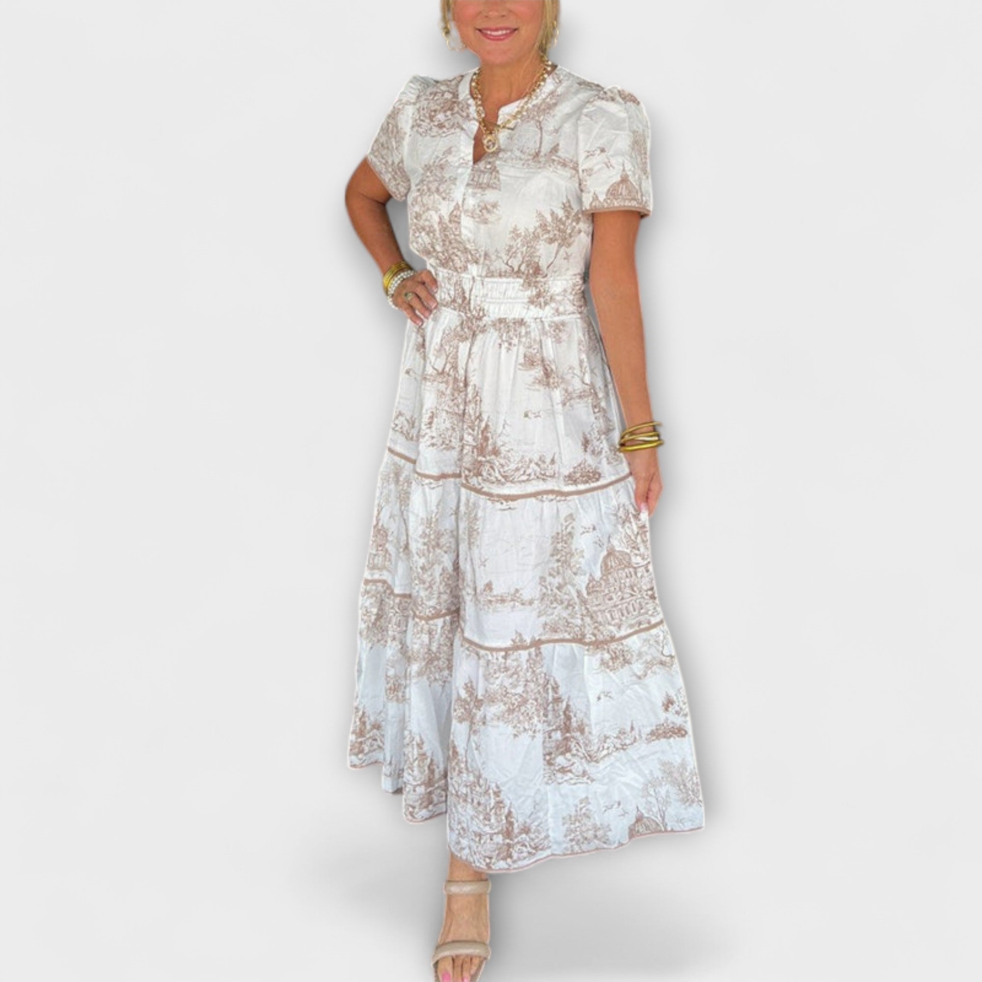 Eliza - Maxi Dress in Toile Senza Tempo
