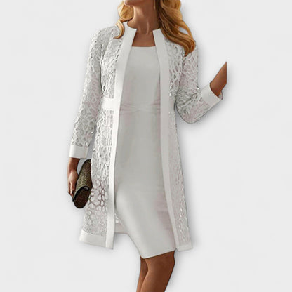 Runa - Elegante Abito in Pizzo a Due Pezzi