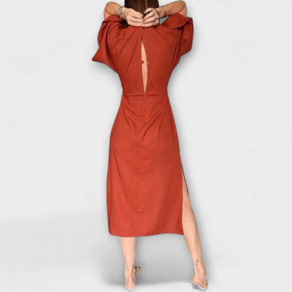 Holly - Abito Casual con Scollatura a V e Fiocco